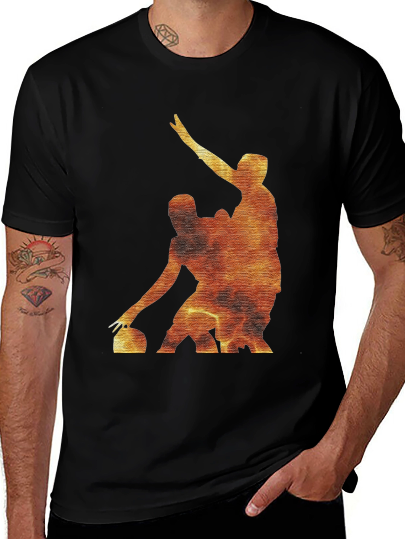 Fiery Curling Players Black T-Shirt