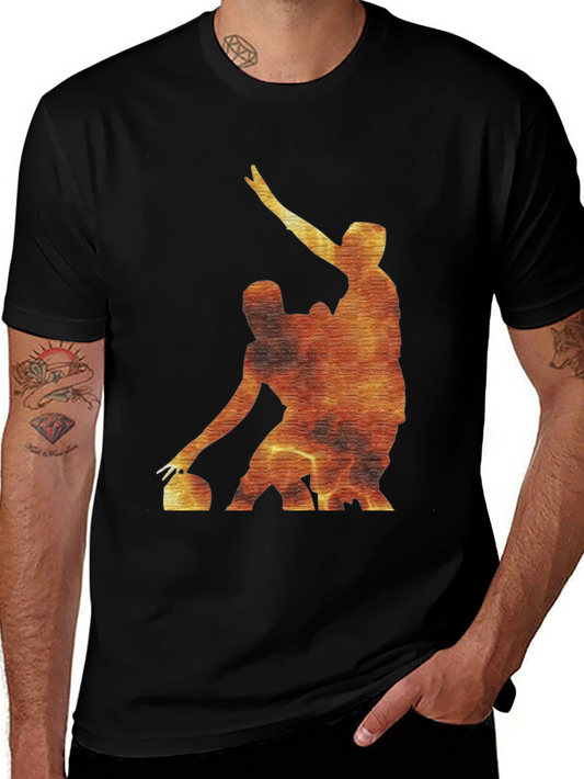 Fiery Curling Players Black T-Shirt