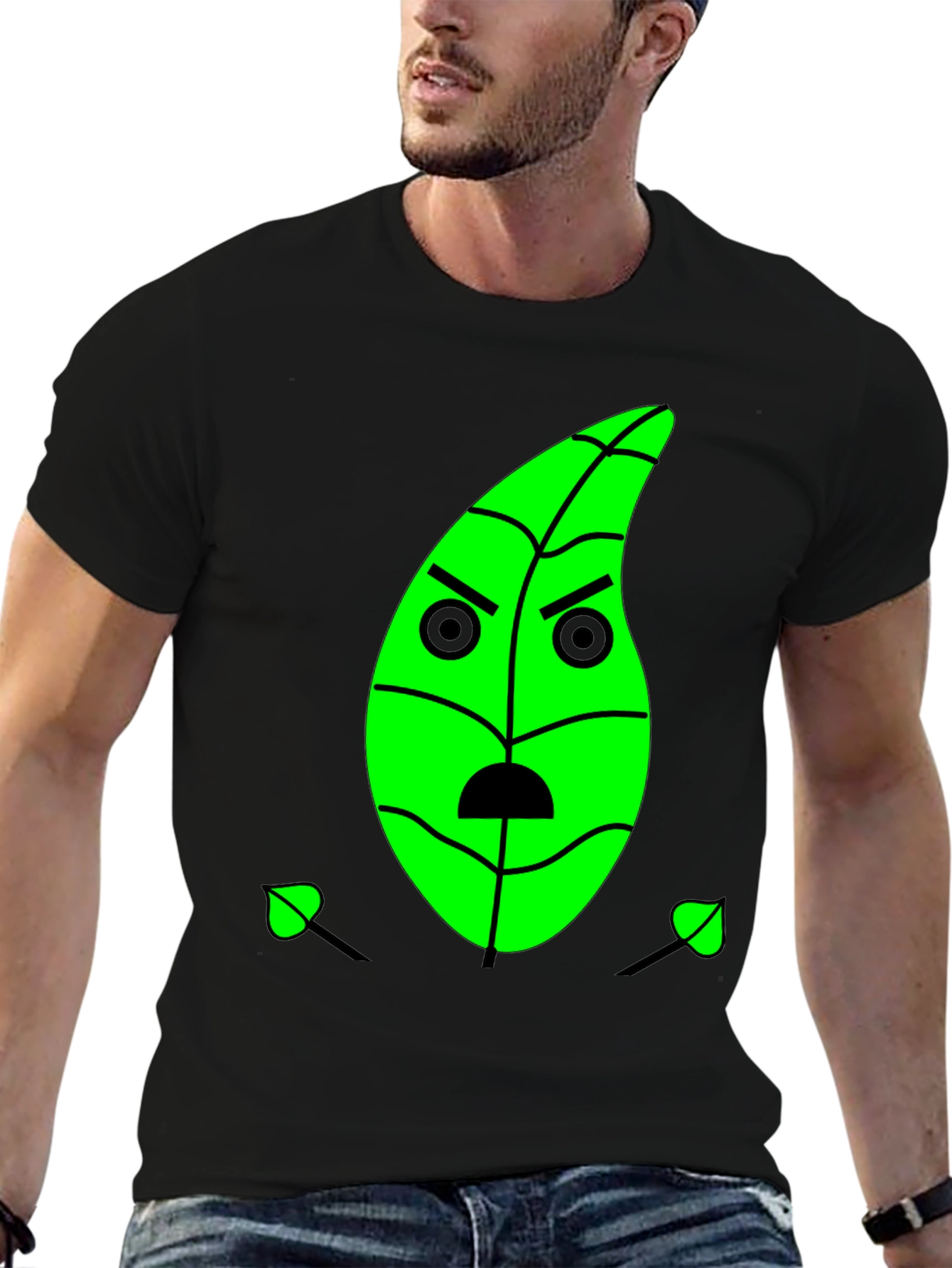 Grumpy Green Leaf Graphic Tee