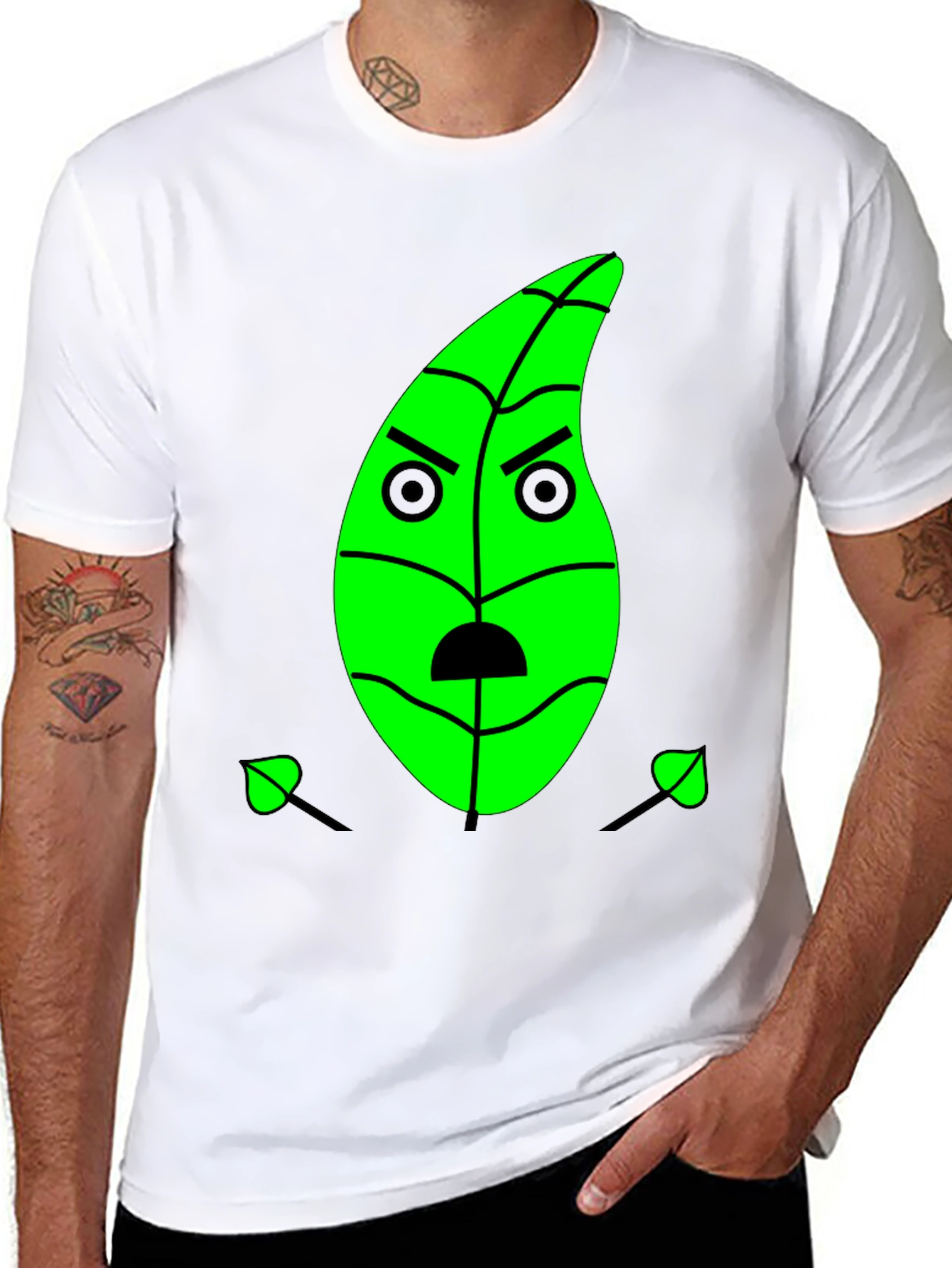 Grumpy Green Leaf Graphic Tee