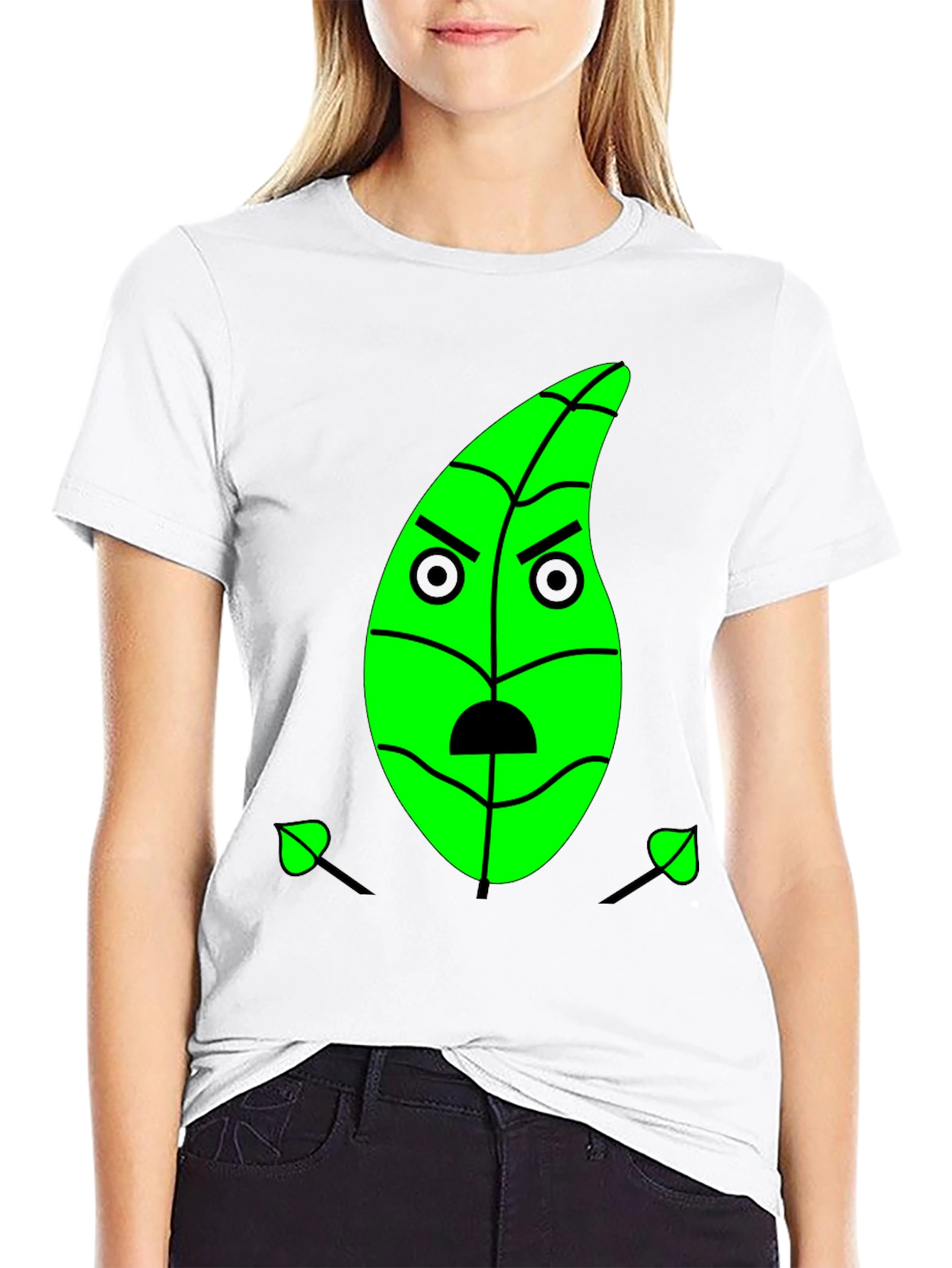 Grumpy Green Leaf Graphic Tee