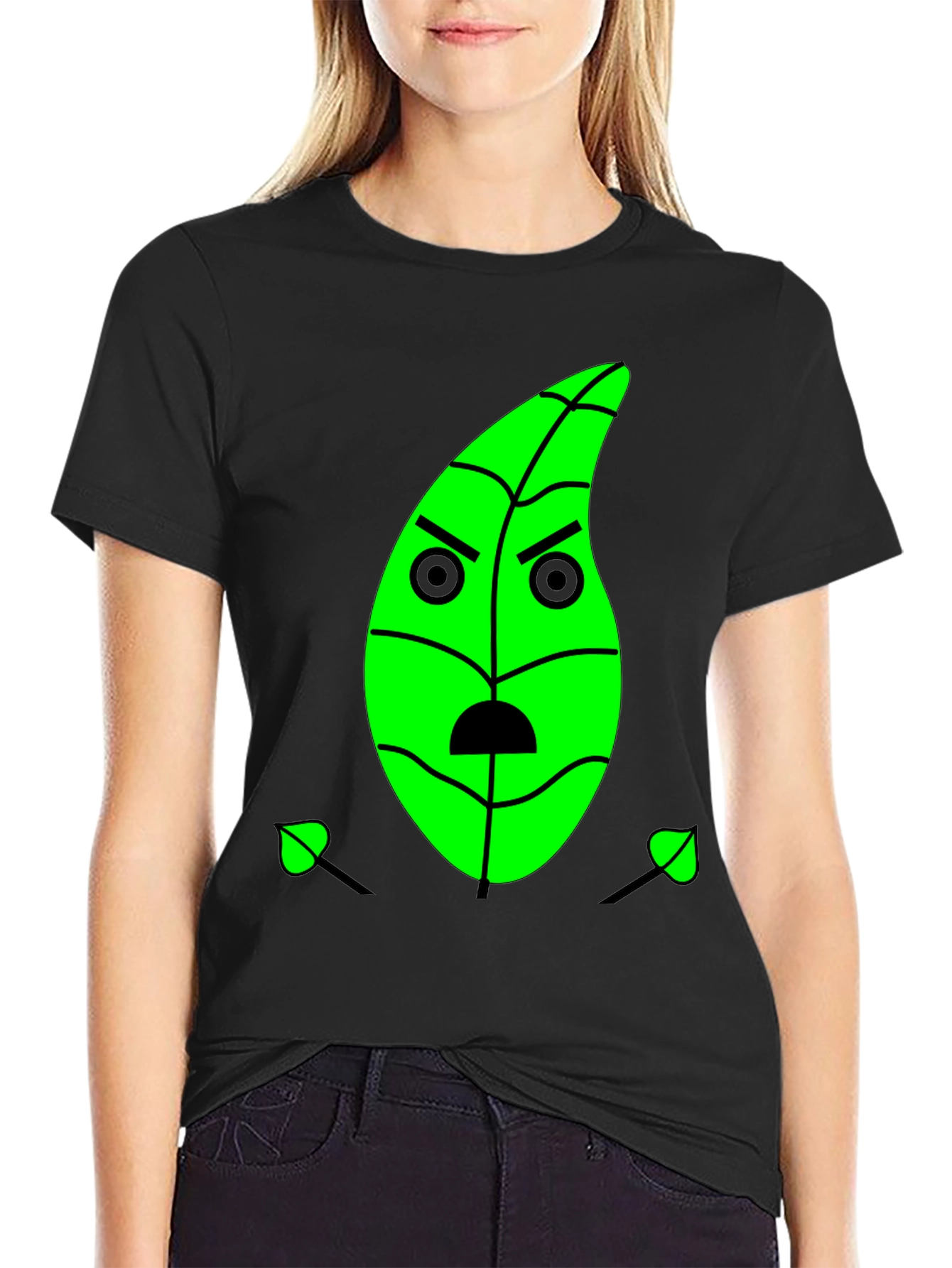 Grumpy Green Leaf Graphic Tee