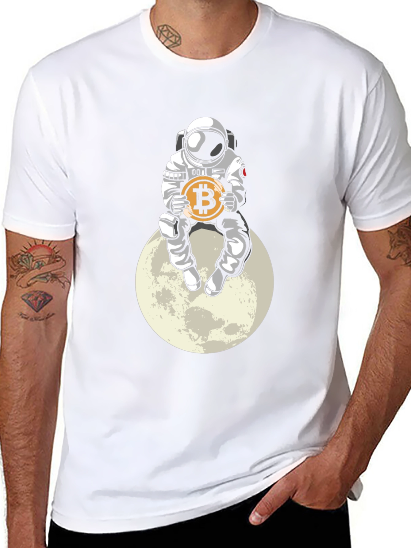 Astronaut Bitcoin Moon T-Shirt - Crypto Tee
