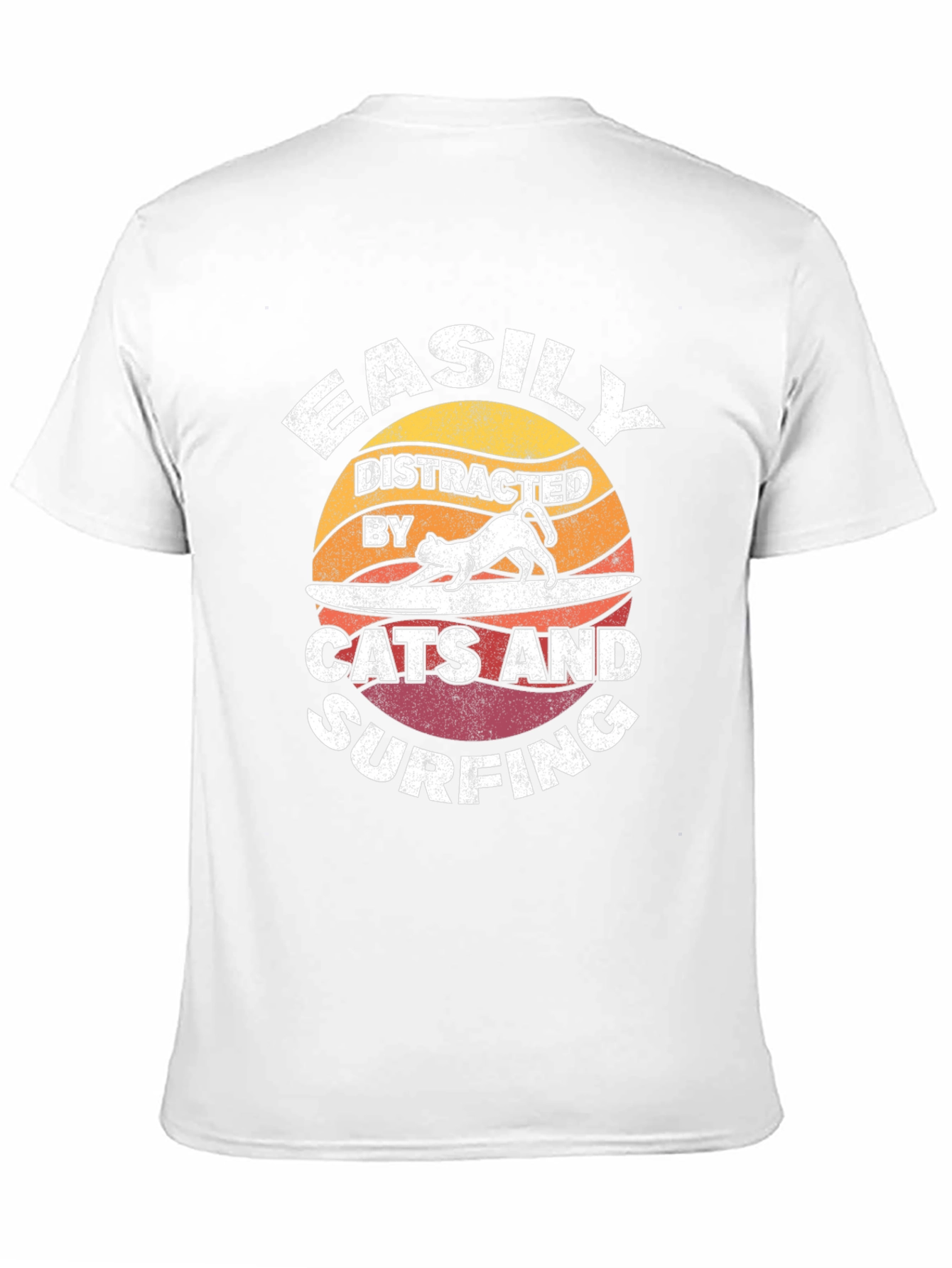 Easily Distracted Cats & Surfing T-Shirt