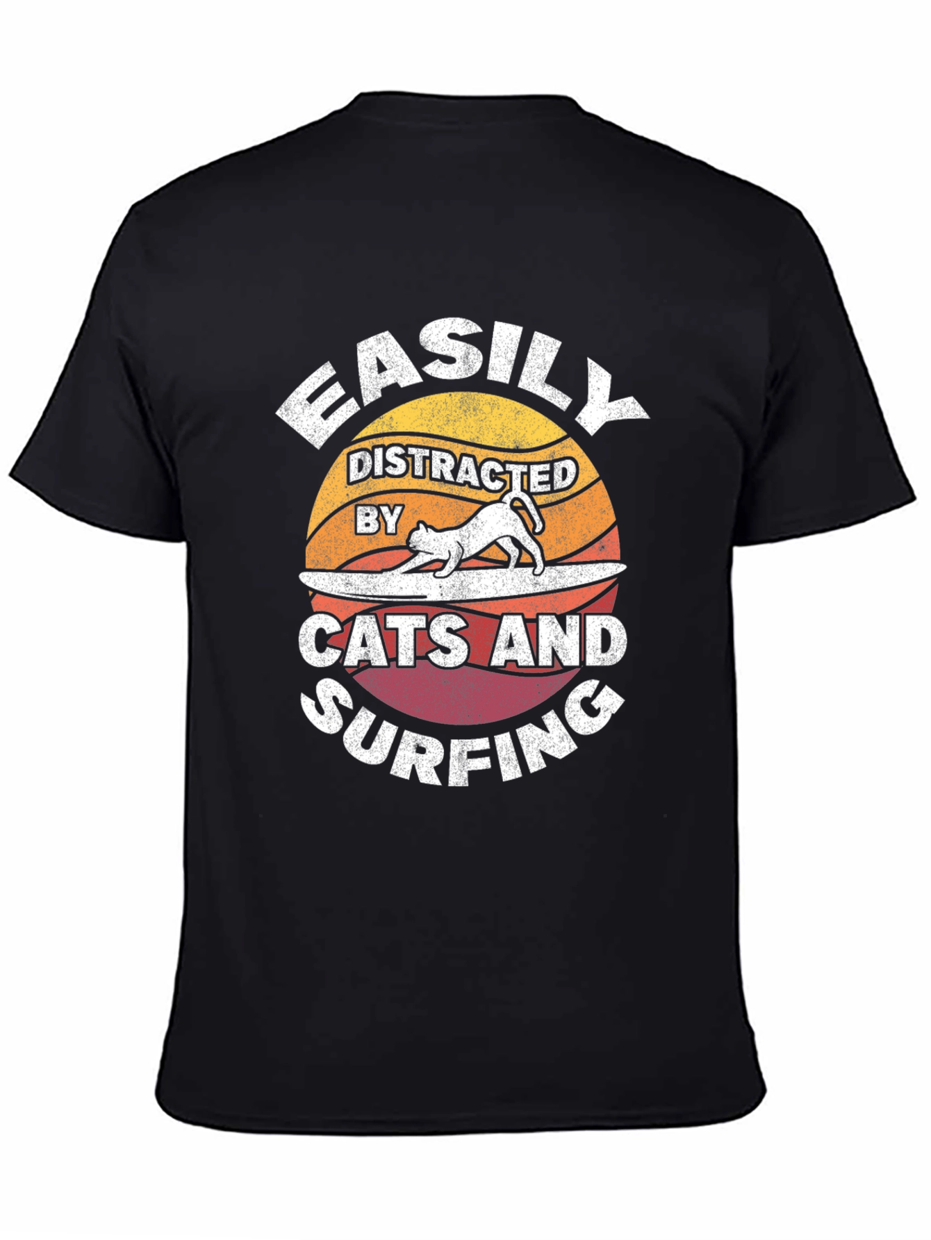 Easily Distracted Cats & Surfing T-Shirt