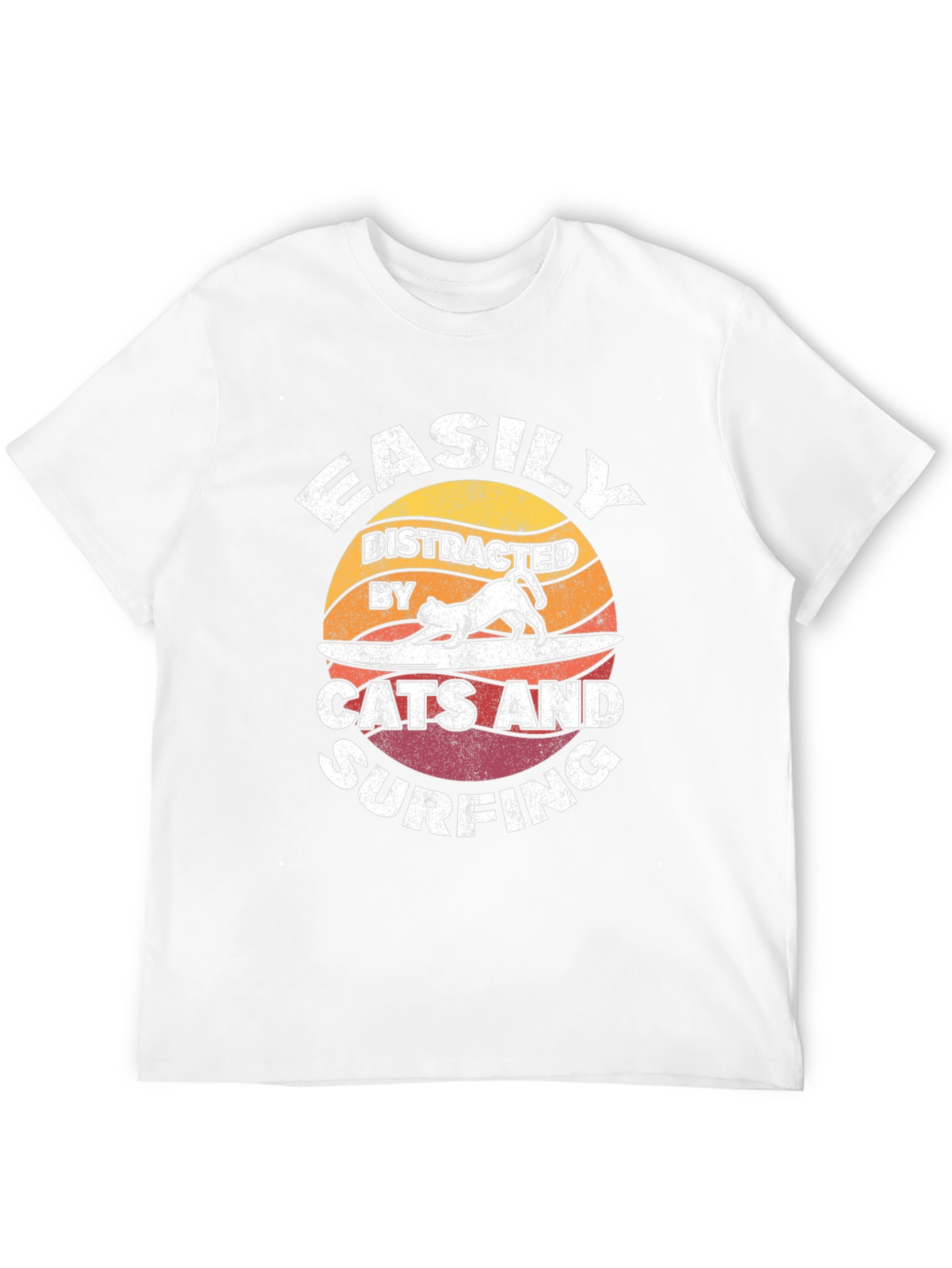 Easily Distracted Cats & Surfing T-Shirt