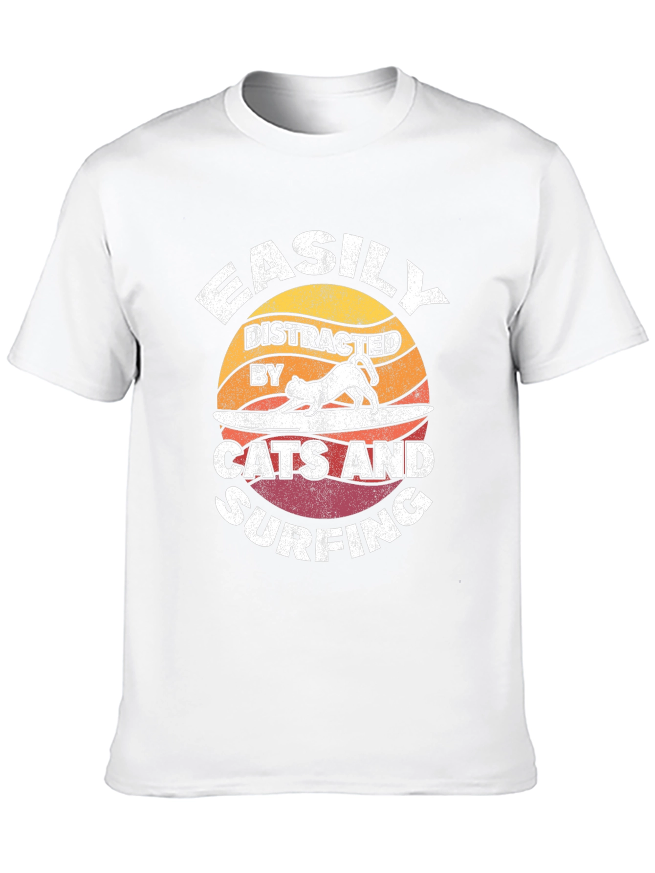Easily Distracted Cats & Surfing T-Shirt