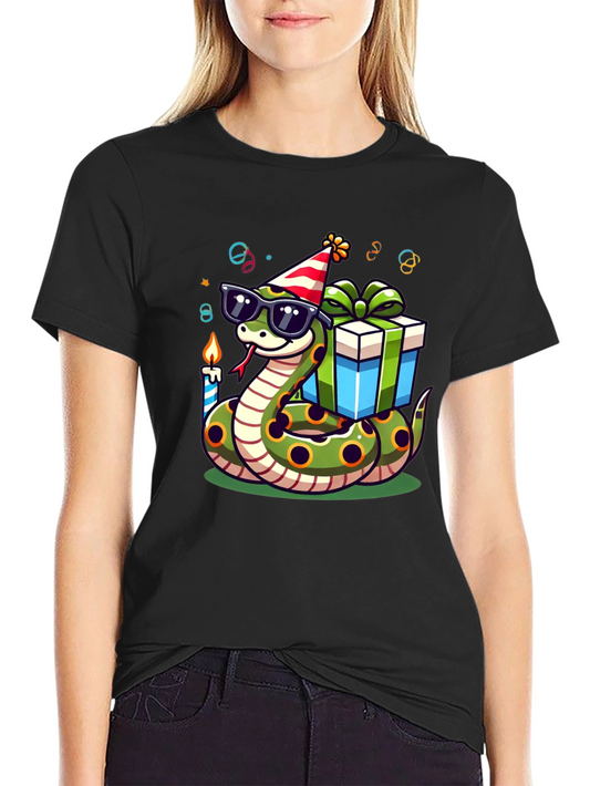 Birthday Snake T-Shirt: Party Reptile in Shades