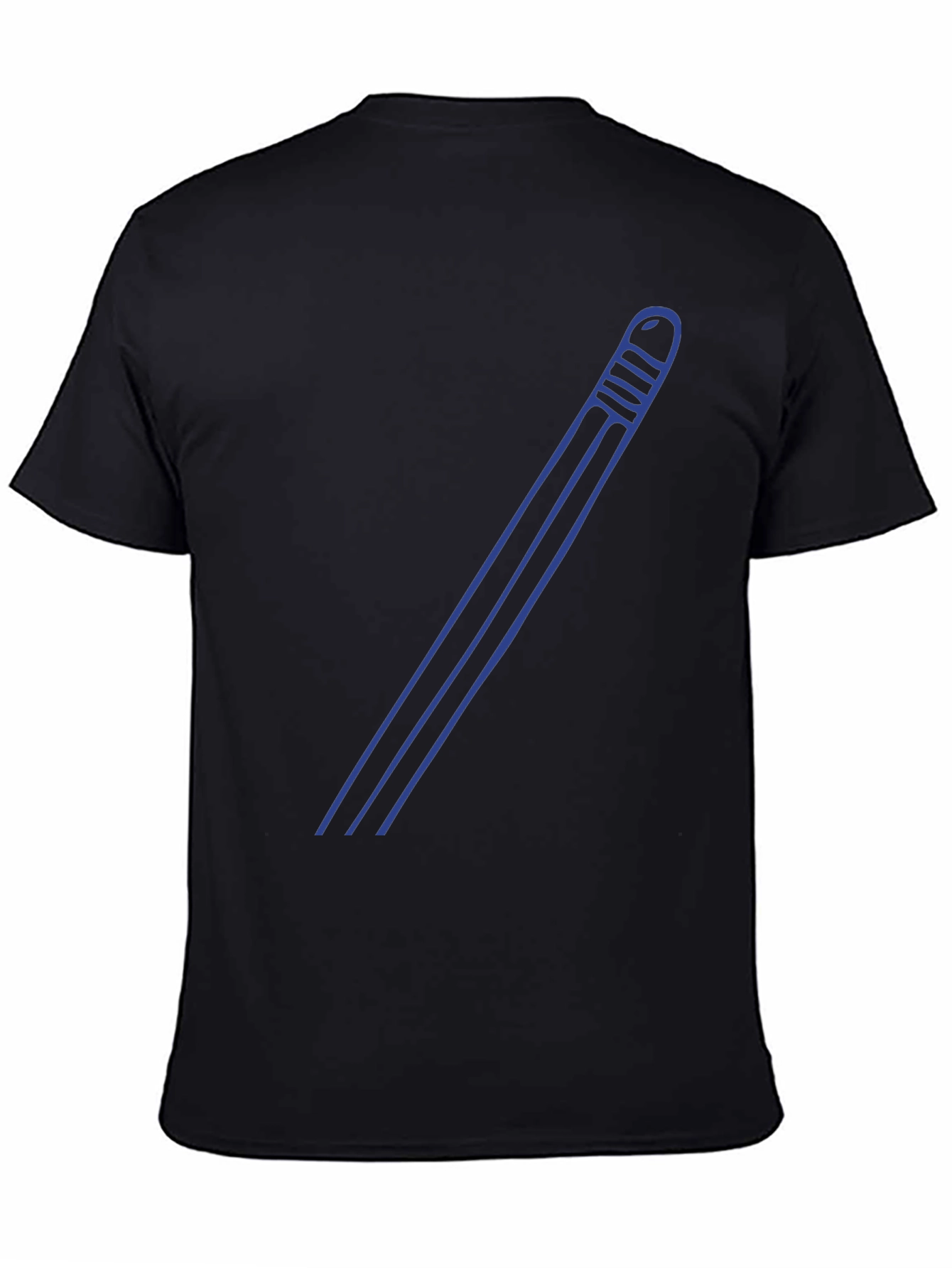 Modern Mens Black Tee with Blue Graphic