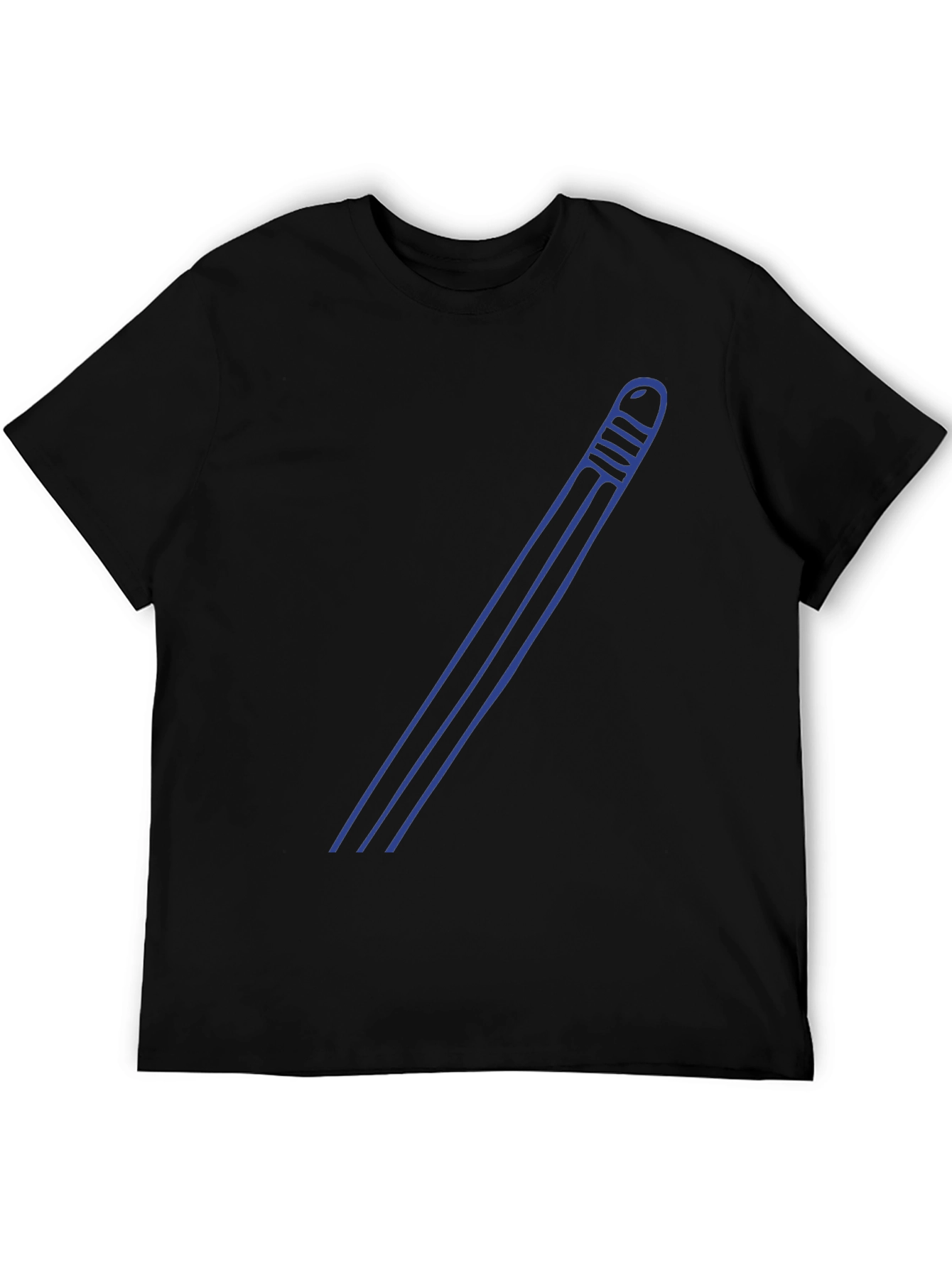 Modern Mens Black Tee with Blue Graphic