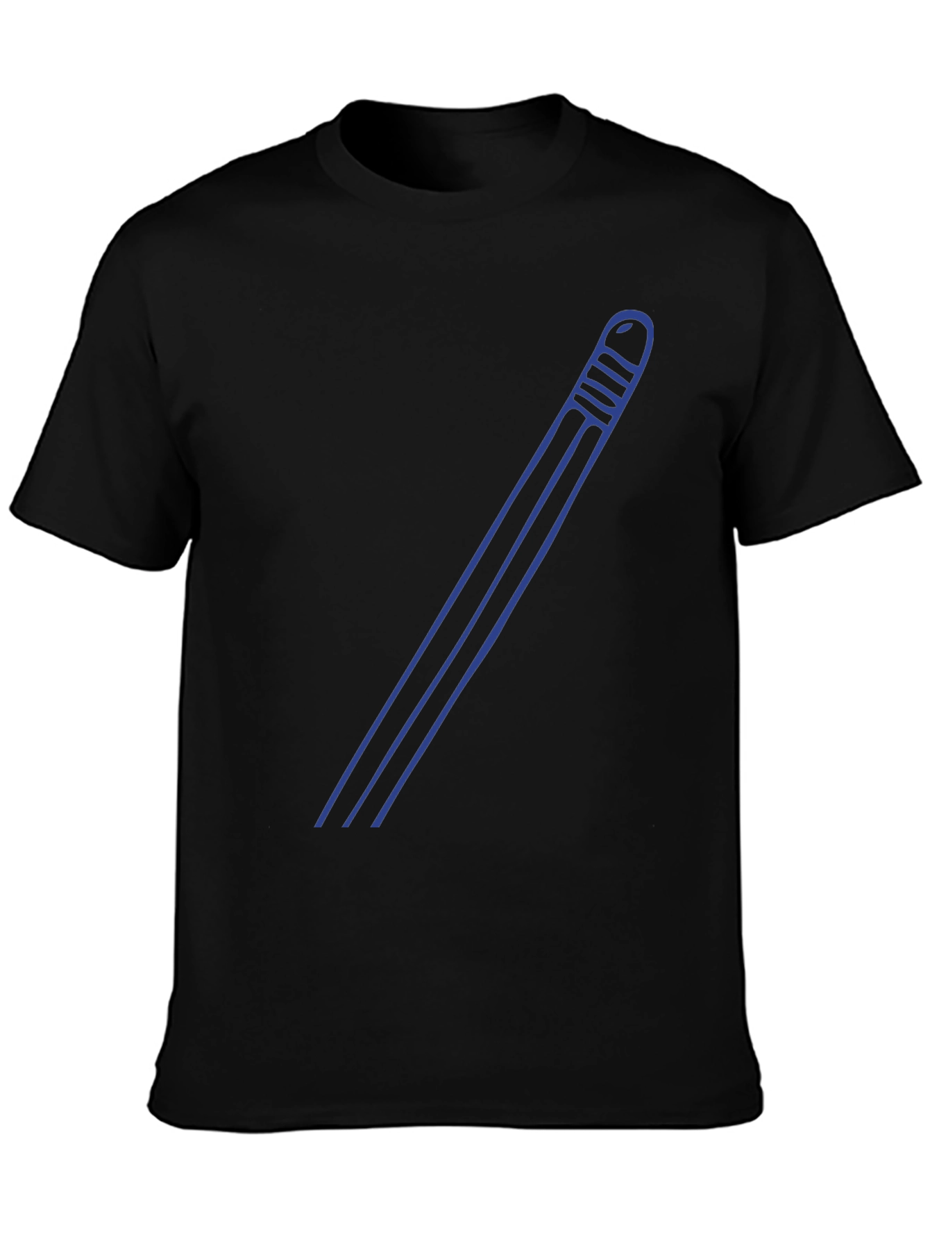 Modern Mens Black Tee with Blue Graphic