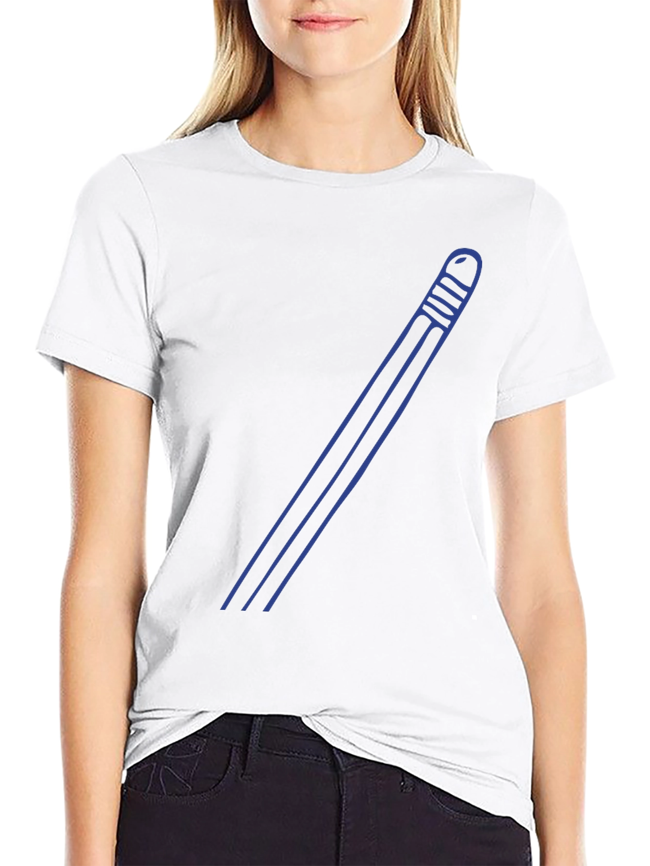 Modern Mens Black Tee with Blue Graphic