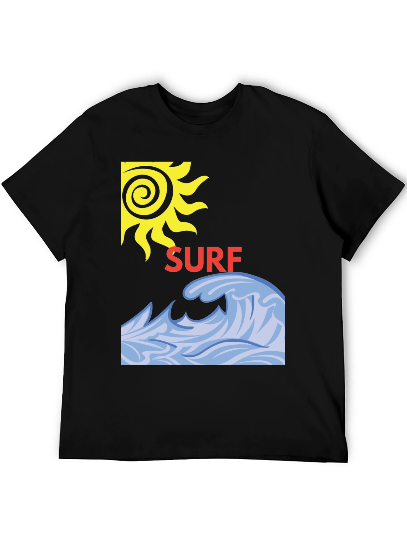 Surf Design Black T-Shirt