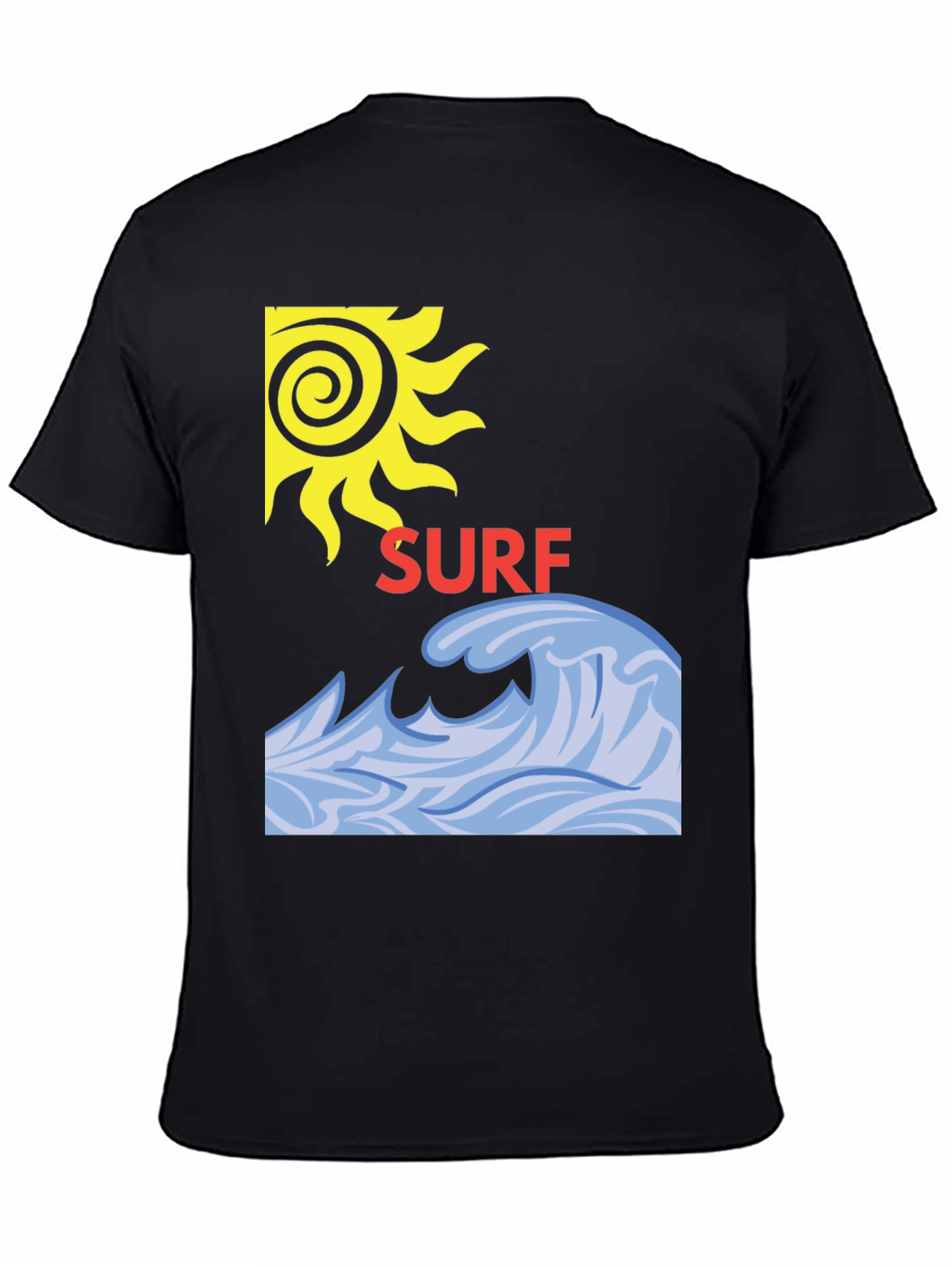 Surf Design Black T-Shirt