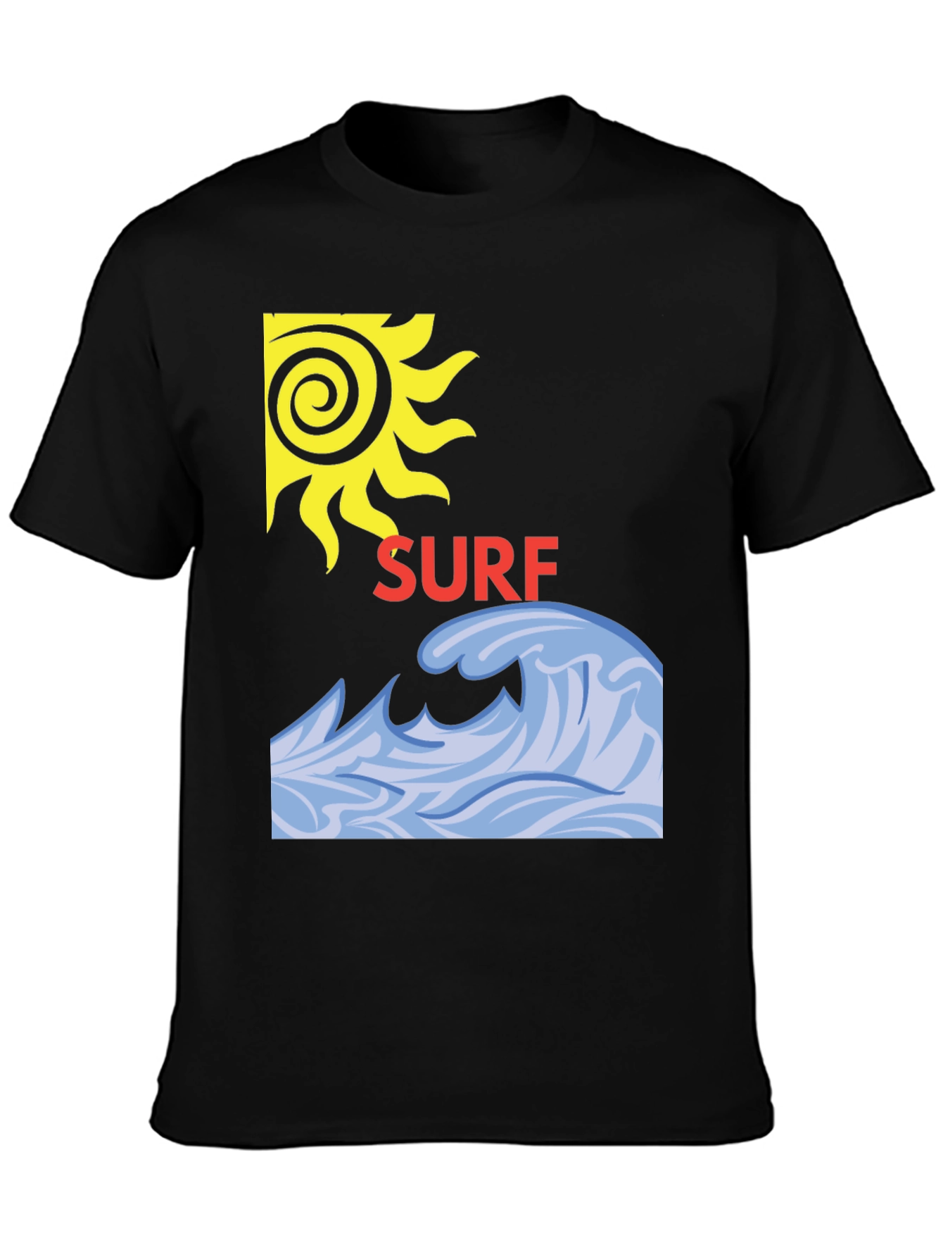 Surf Design Black T-Shirt