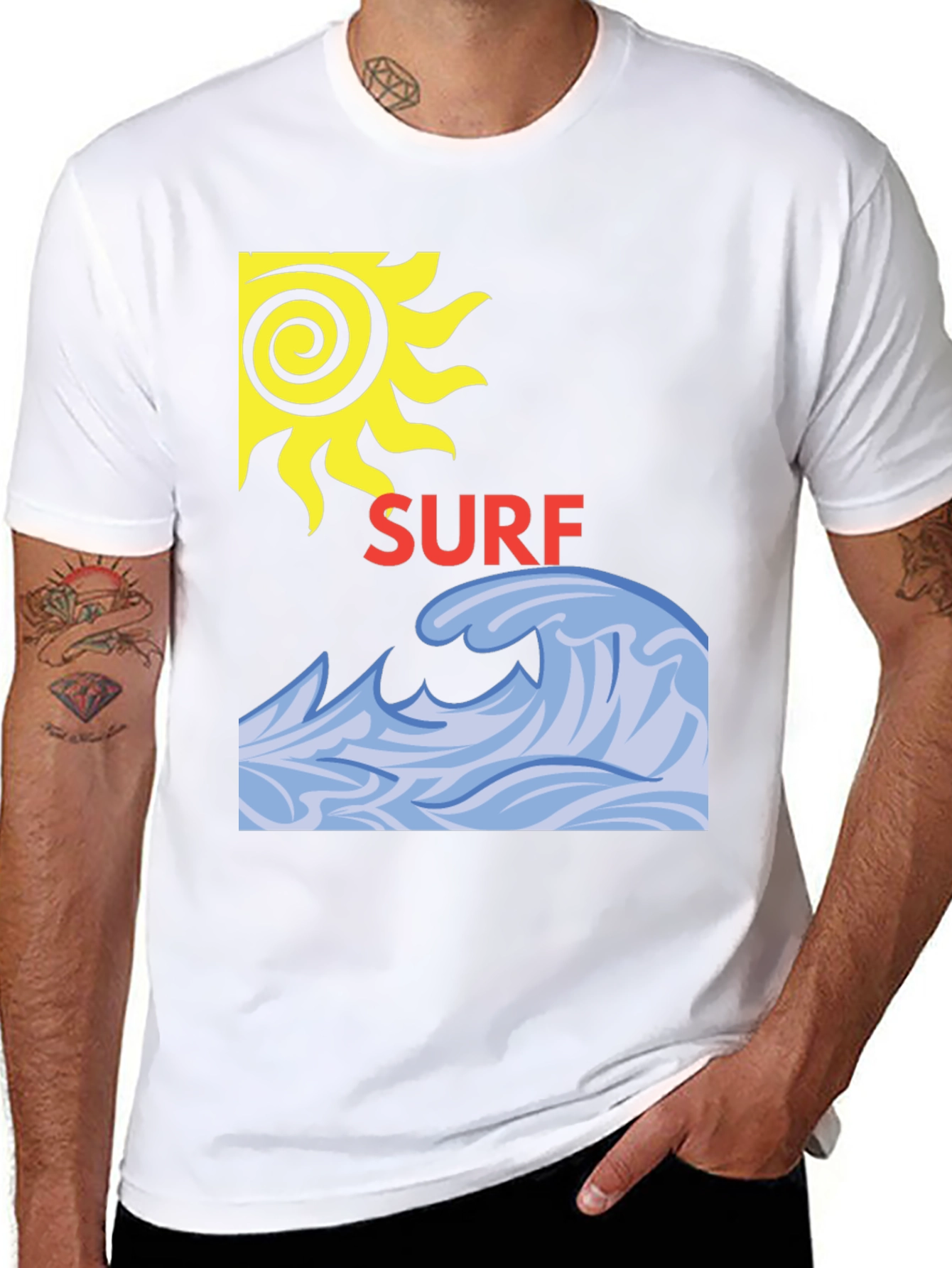 Surf Design Black T-Shirt