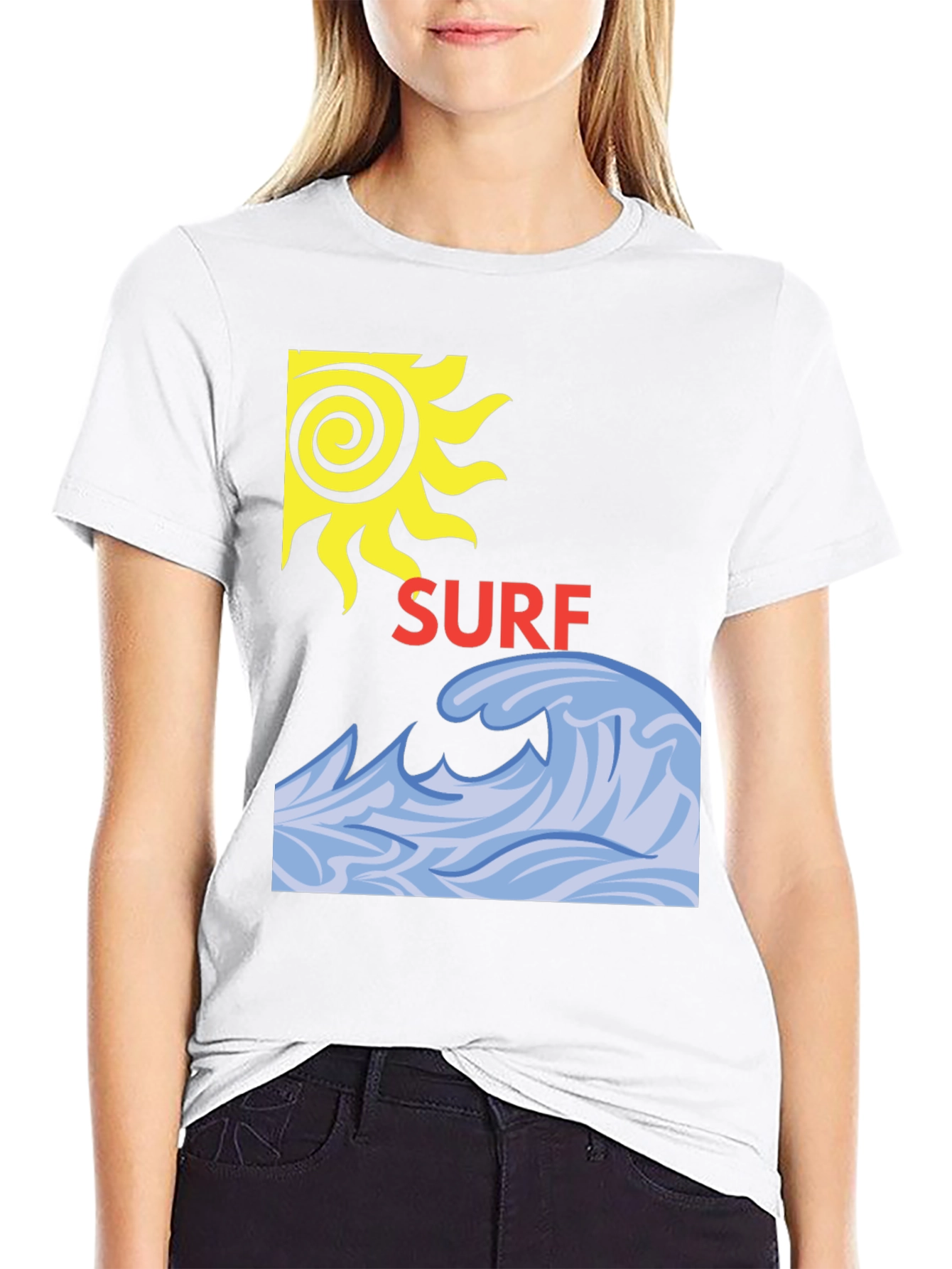 Surf Design Black T-Shirt
