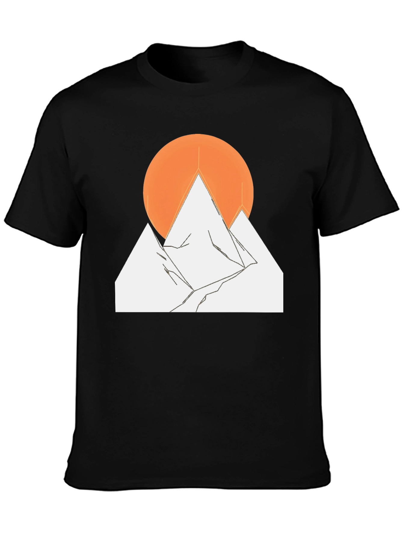 Mountain Sunset Graphic Tee - Black Cotton Blend
