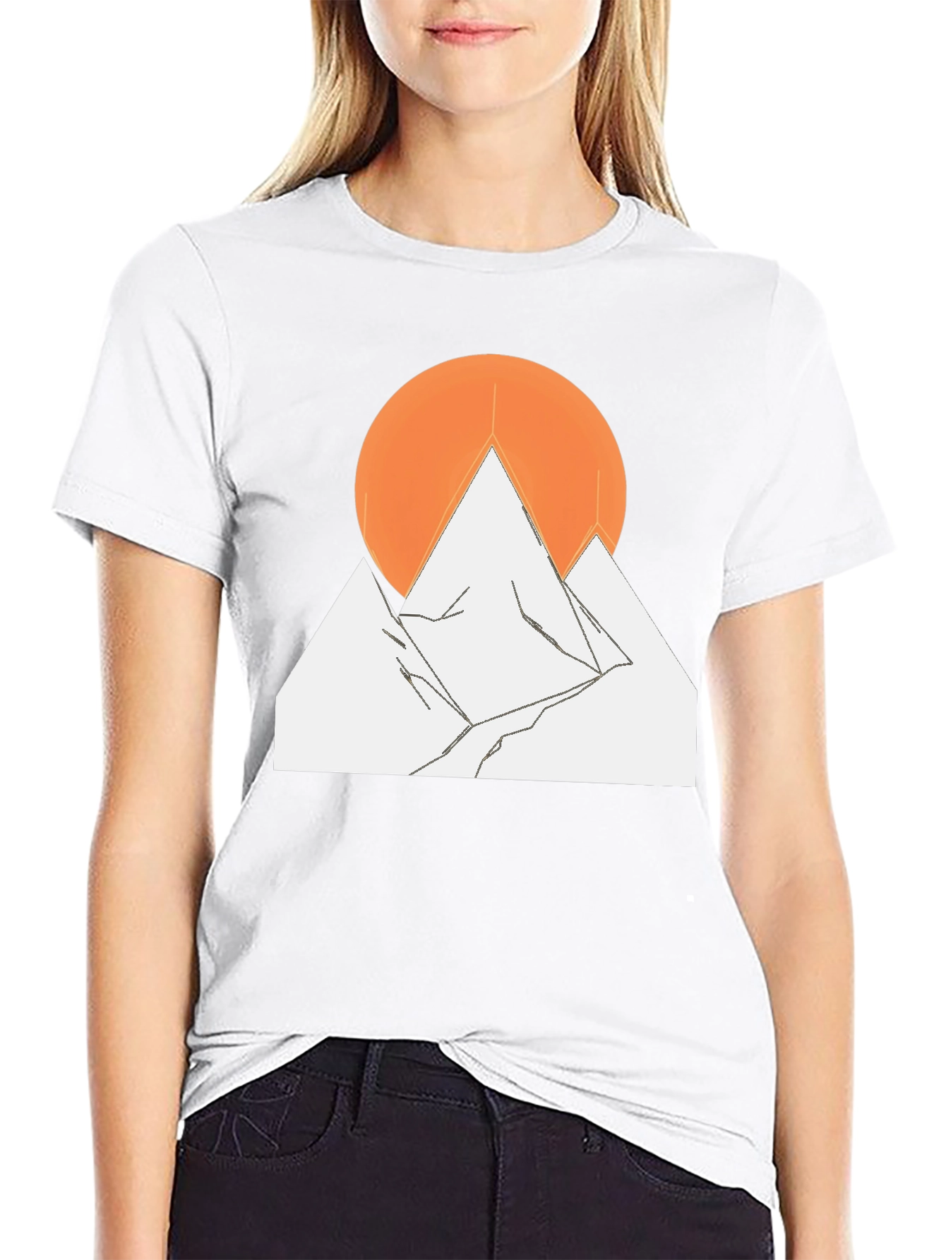 Mountain Sunset Graphic Tee - Black Cotton Blend