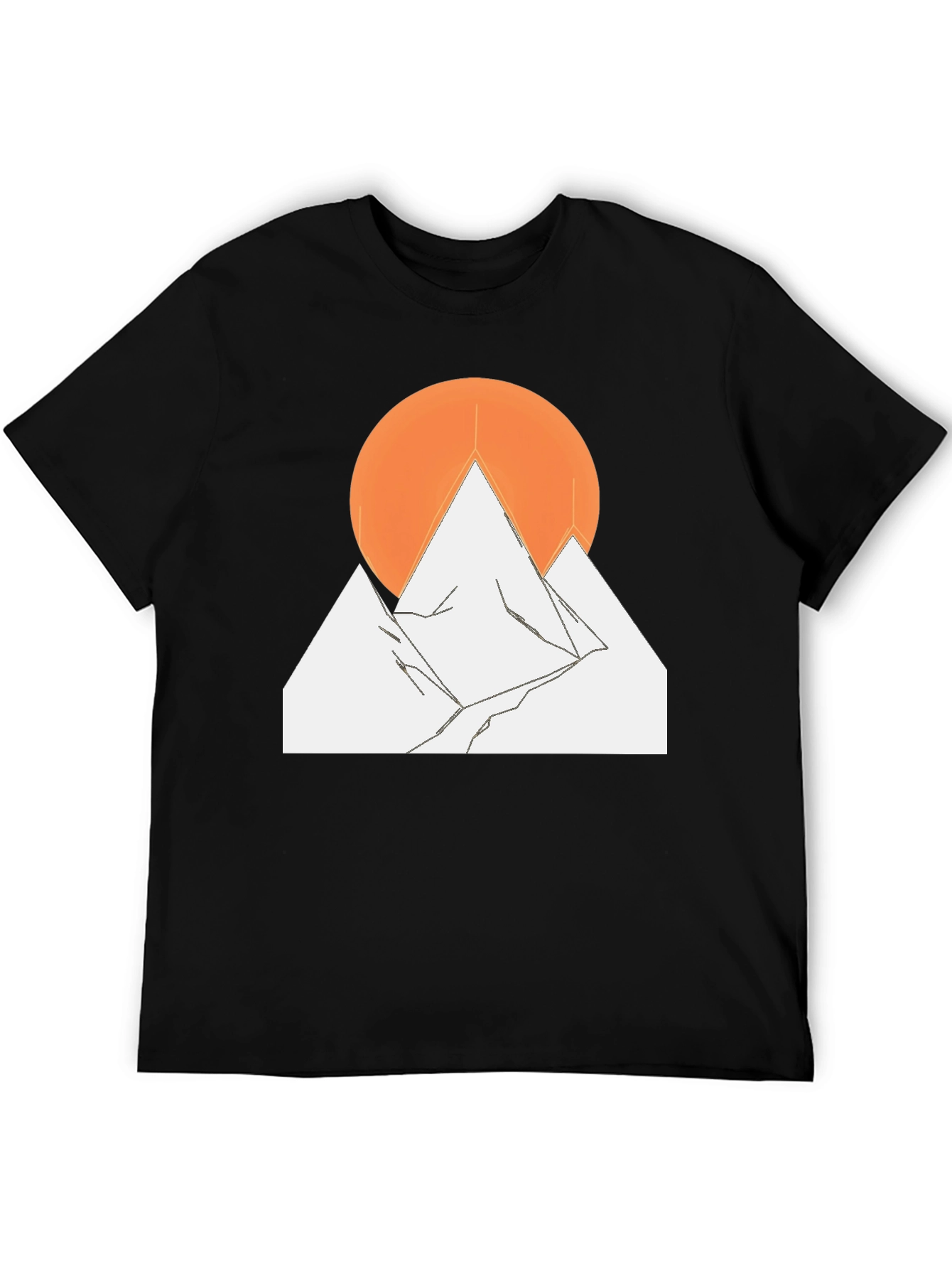 Mountain Sunset Graphic Tee - Black Cotton Blend