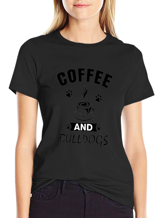 Coffee and Bulldogs Black Graphic Tee