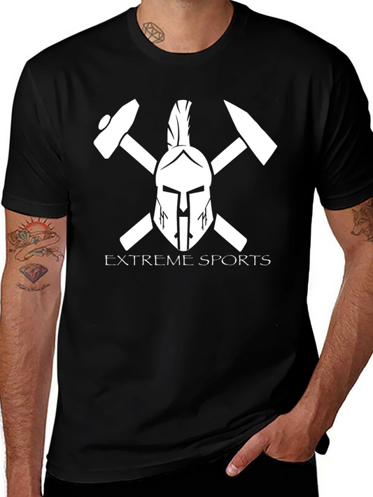 Extreme Sports Spartan Helmet Graphic T-Shirt