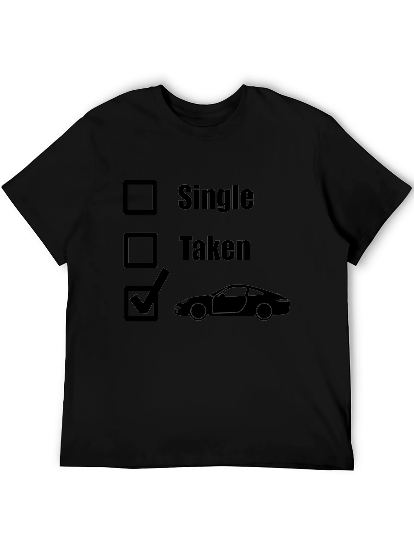 Car Lovers Black Graphic T-Shirt: Single Taken Car