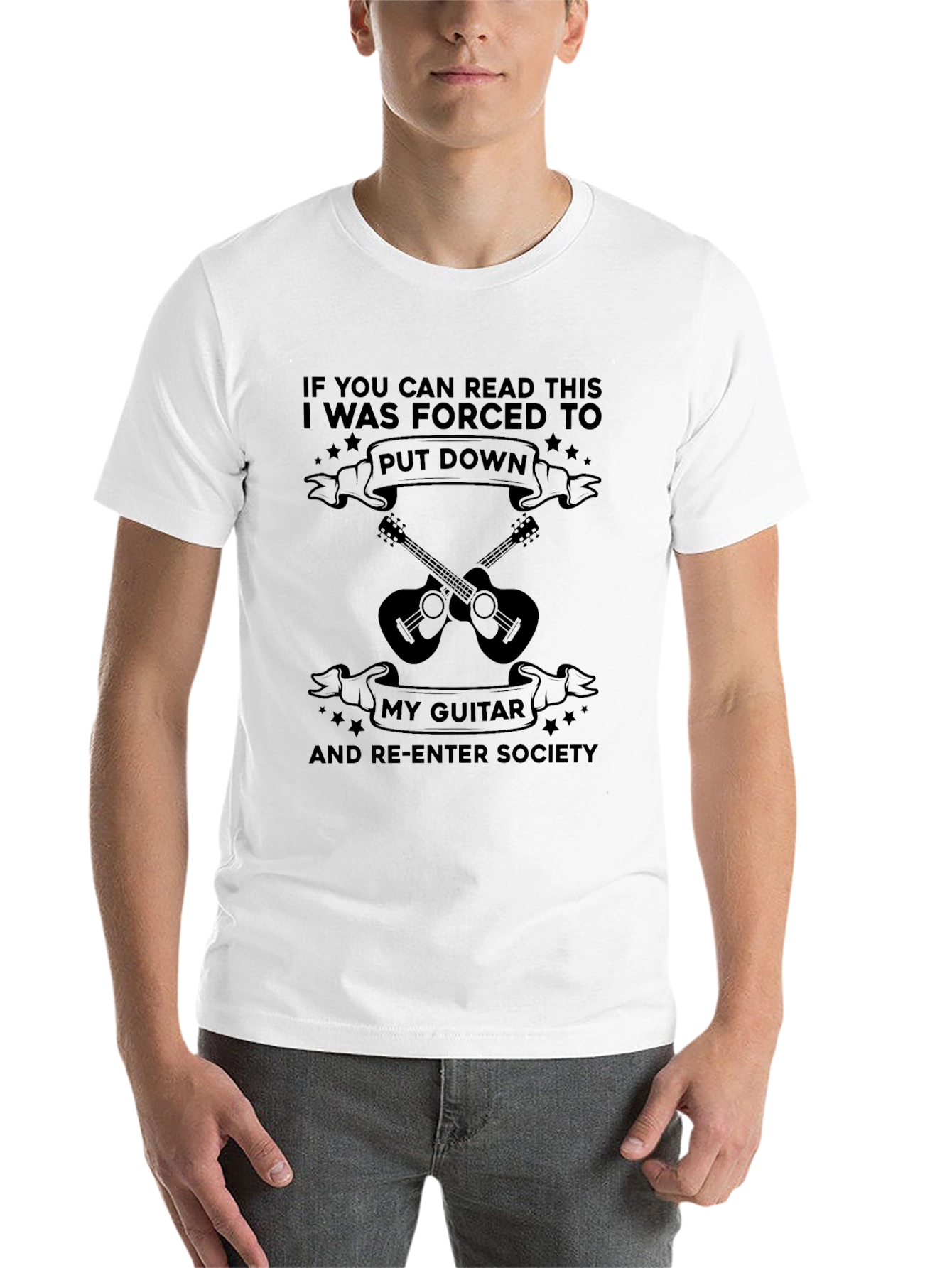 Guitar Lover Tee: Forced to Re-Enter Society