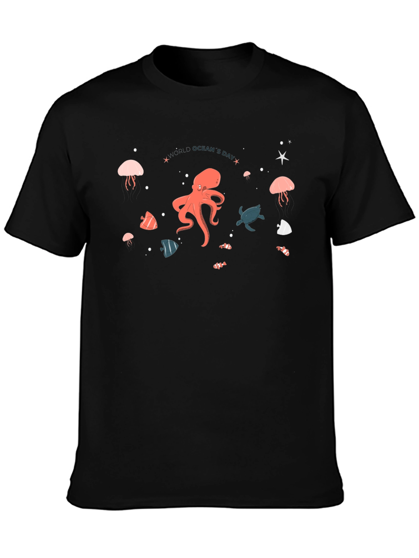 Oceans Day T-Shirt - Mens Black Tee