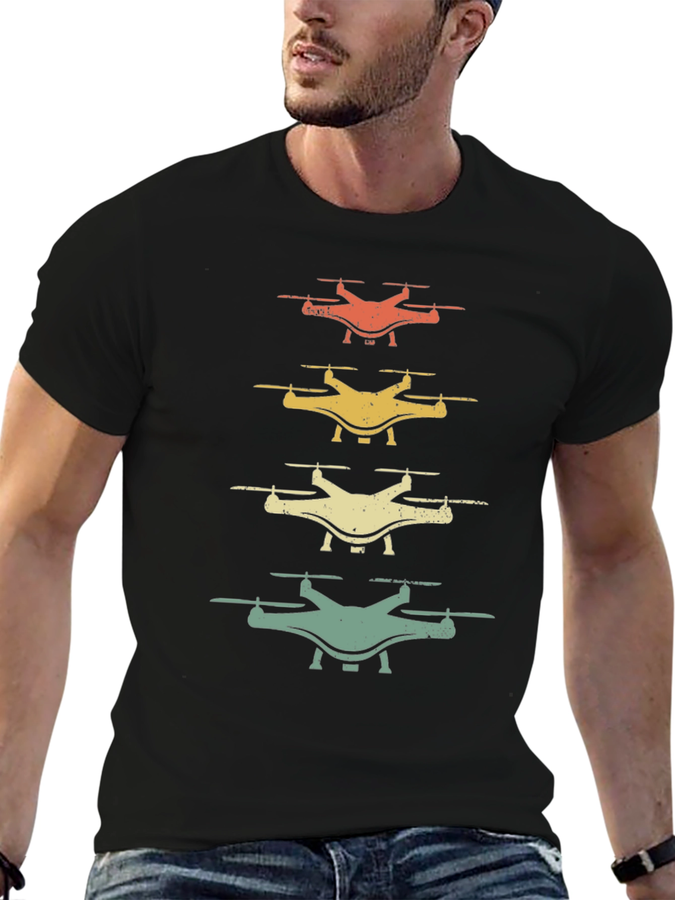 Retro Drone T-Shirt - Aviation Enthusiast Tee