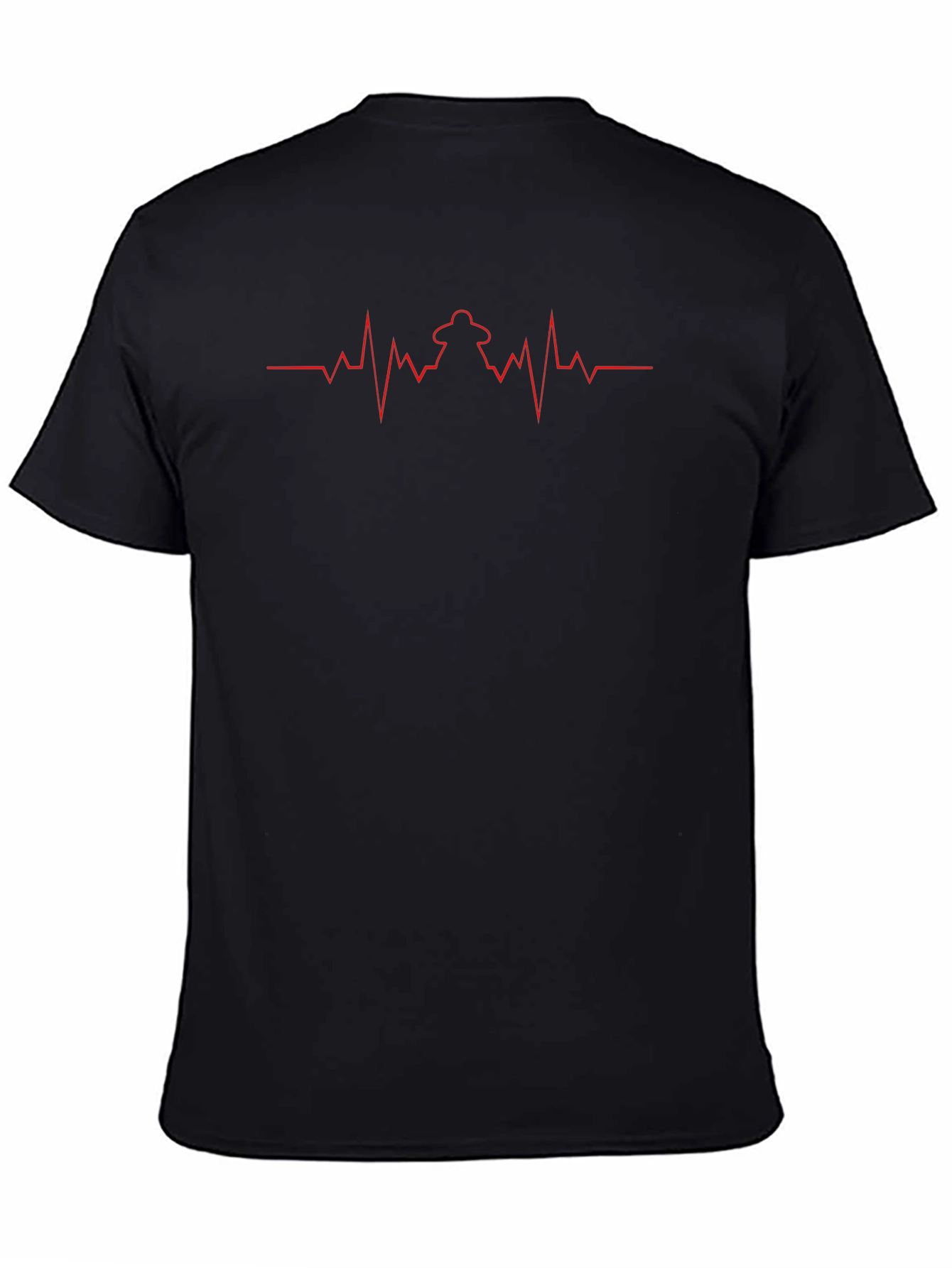 Firefighter Heartbeat T-Shirt - Black