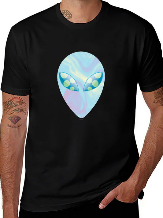 Alien Face Graphic Black T-Shirt