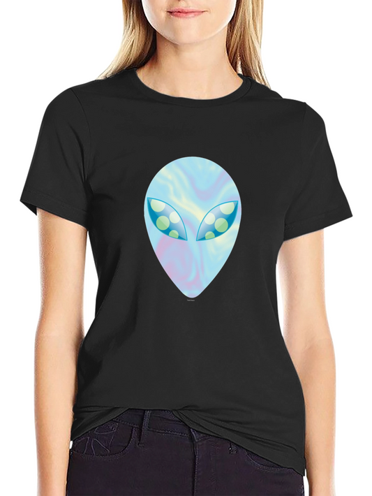 Alien Face Graphic Black T-Shirt