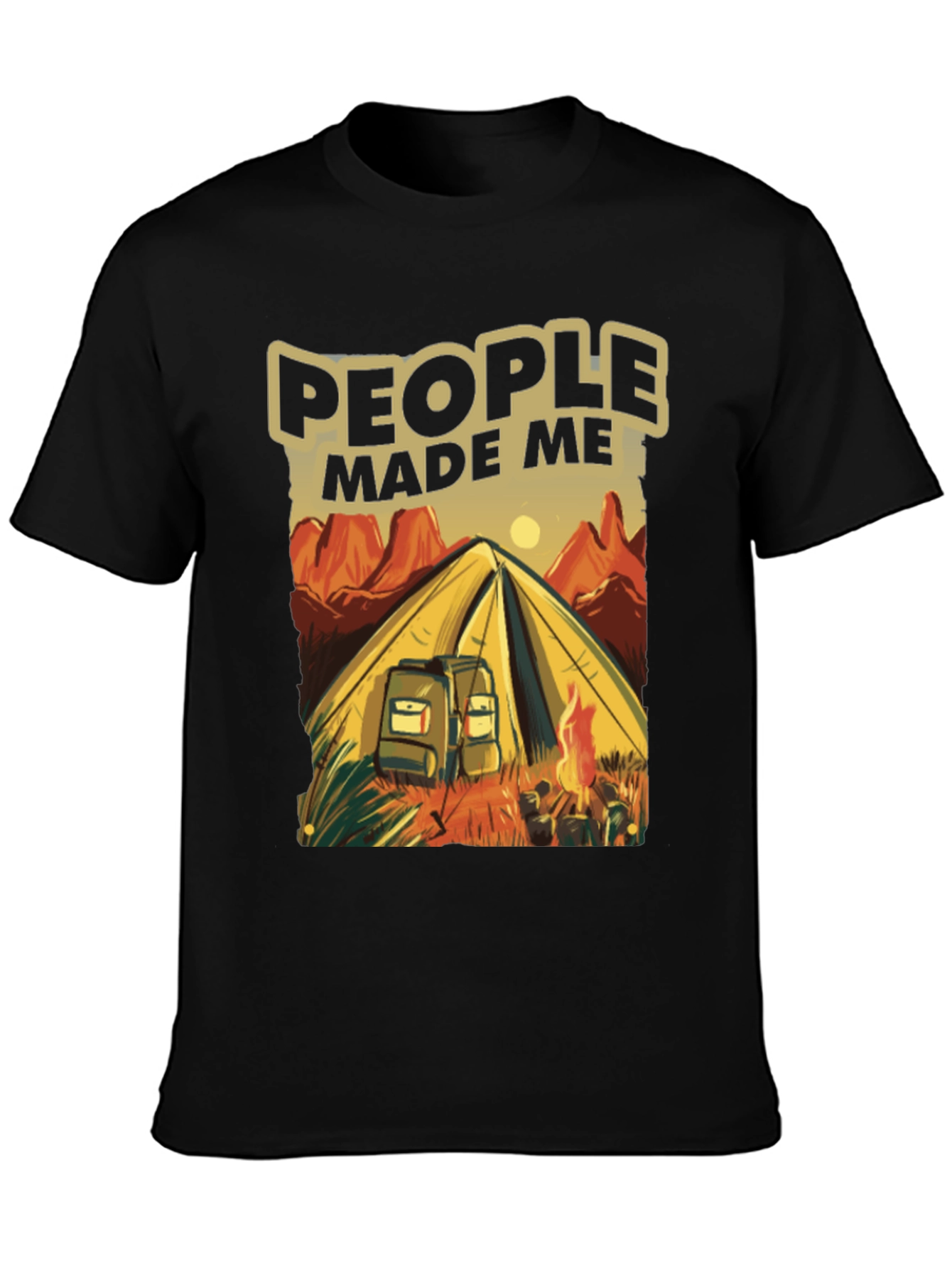 Camping Graphic T-Shirt - People Made Me Go Camping