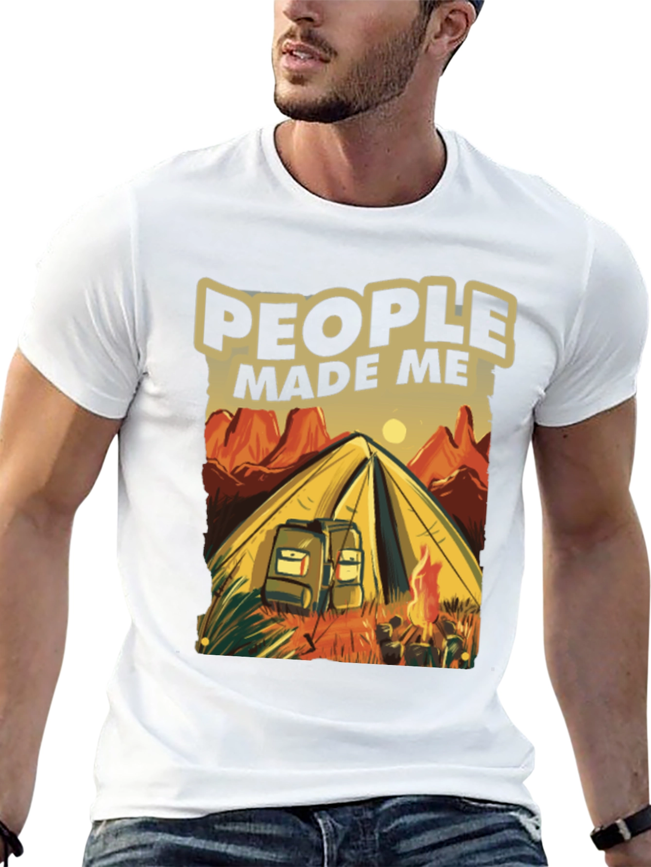 Camping Graphic T-Shirt - People Made Me Go Camping