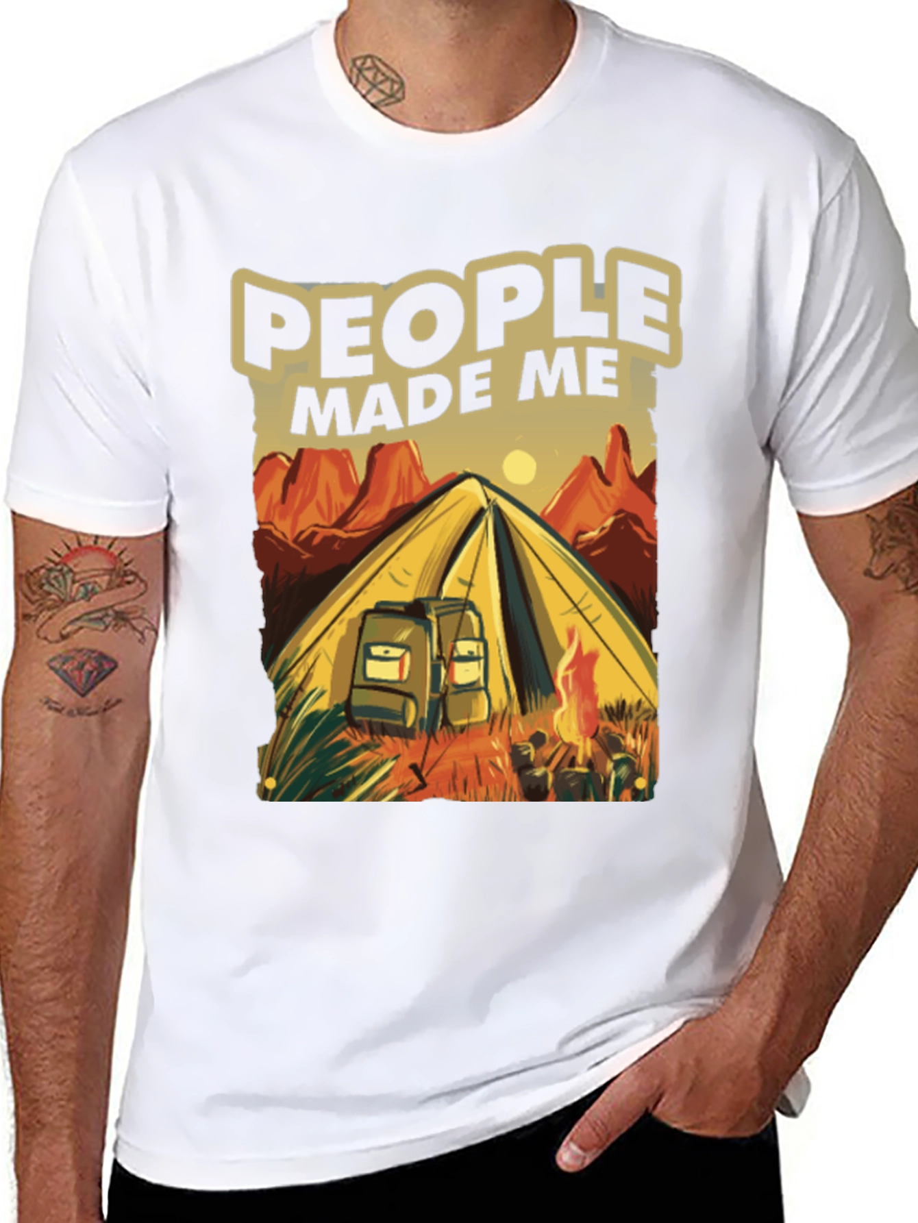 Camping Graphic T-Shirt - People Made Me Go Camping