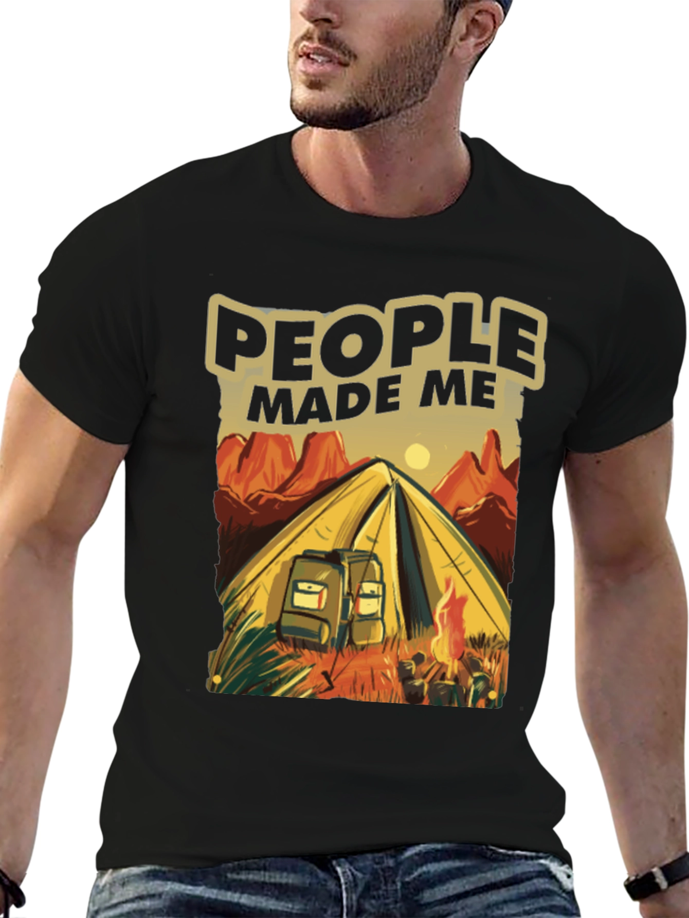 Camping Graphic T-Shirt - People Made Me Go Camping