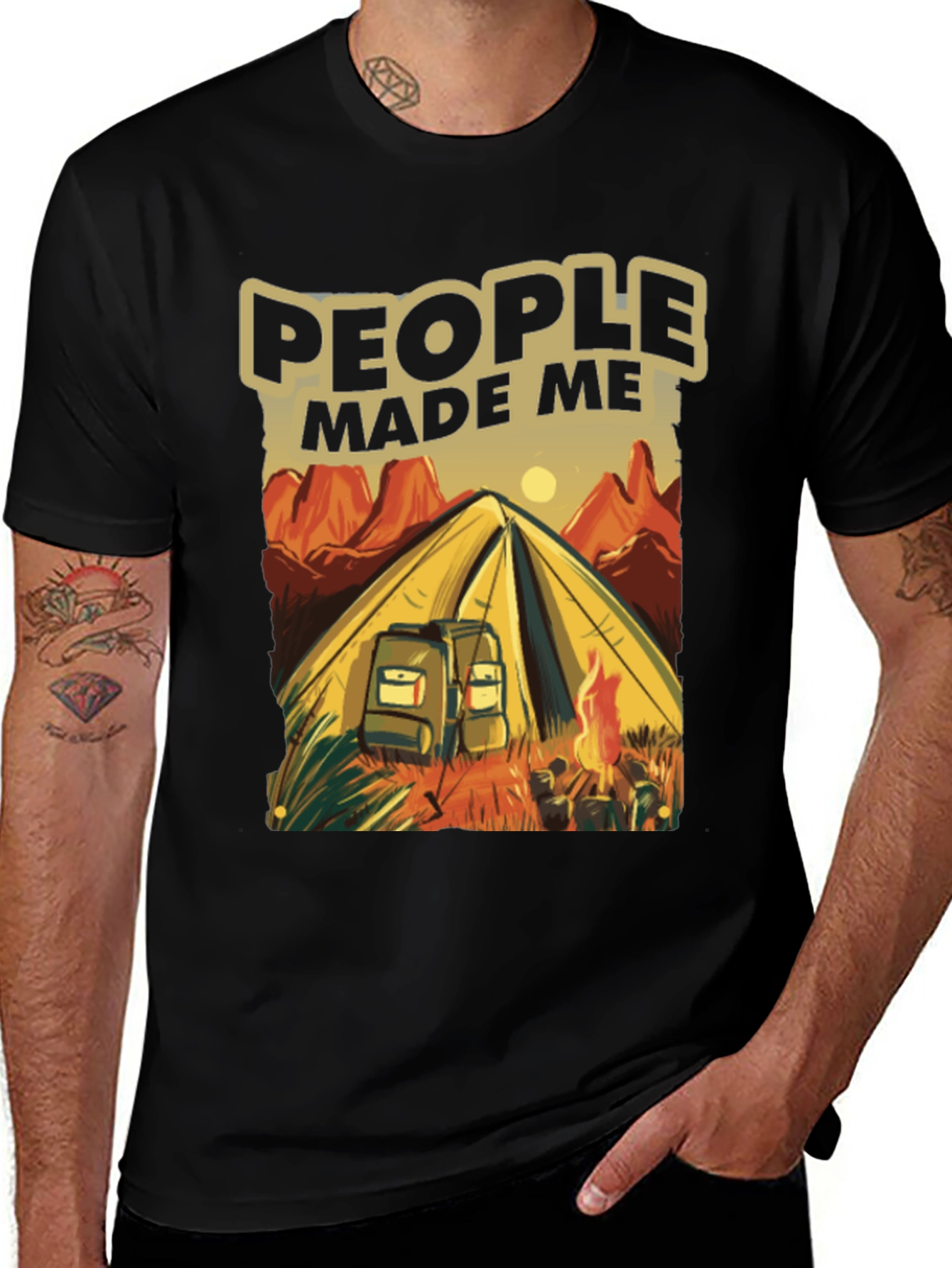 Camping Graphic T-Shirt - People Made Me Go Camping