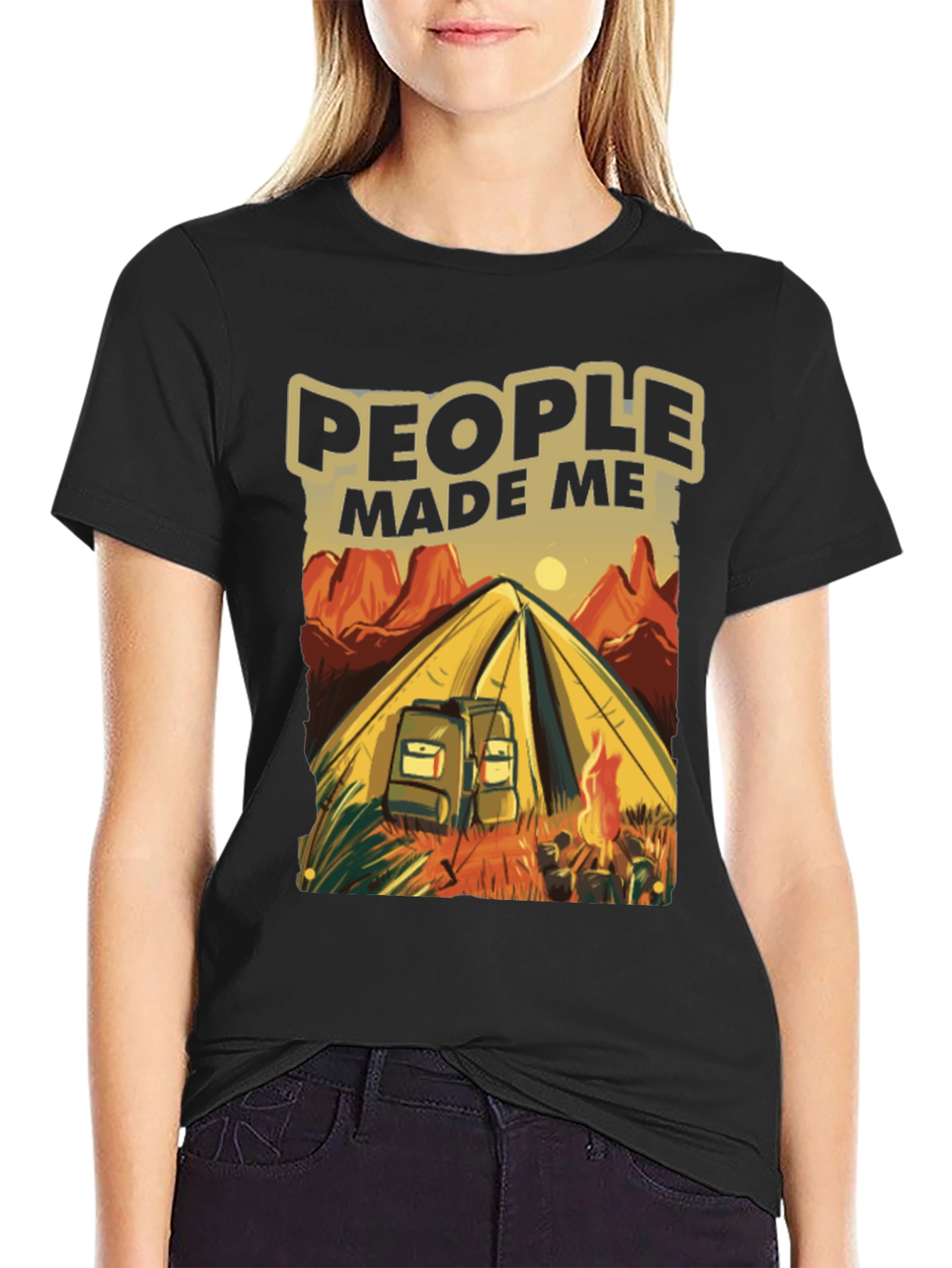 Camping Graphic T-Shirt - People Made Me Go Camping