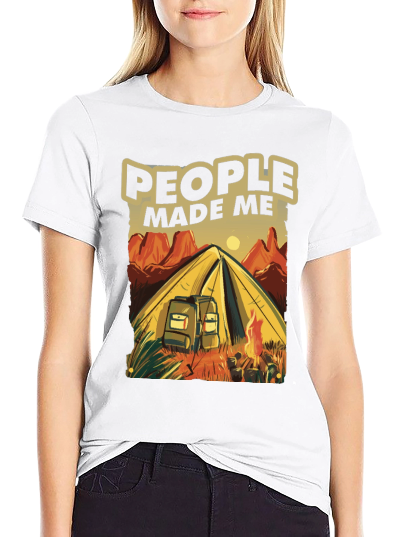 Camping Graphic T-Shirt - People Made Me Go Camping