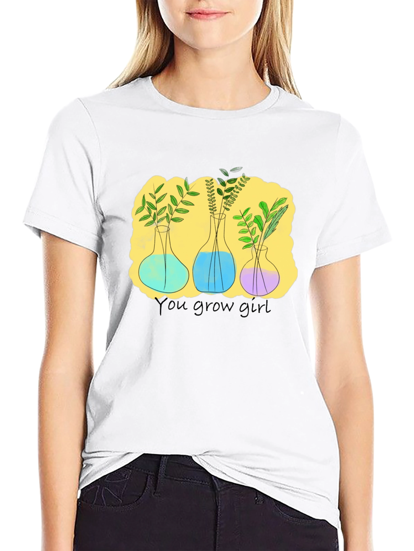 Grow Girl Plant T-Shirt - Black