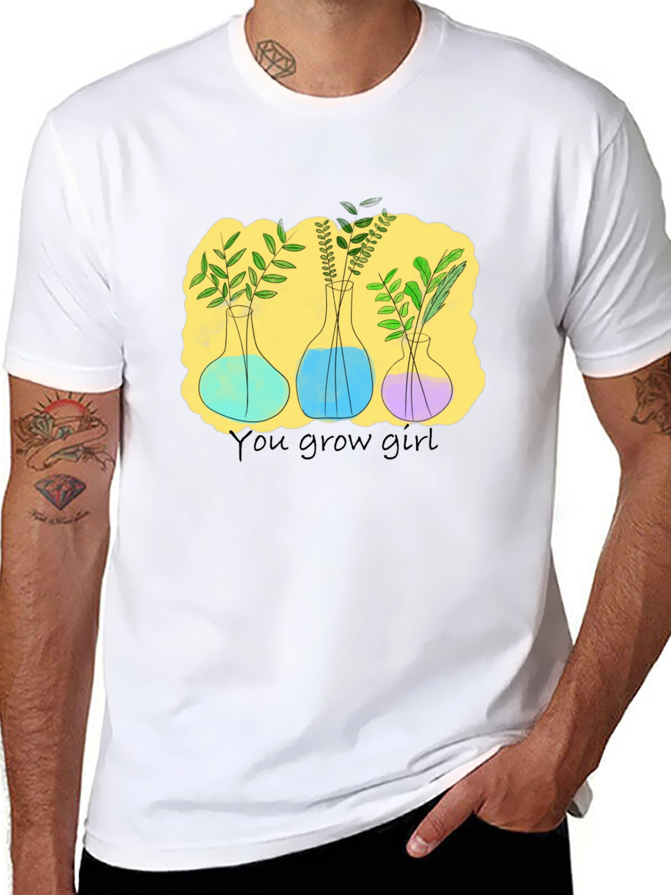 Grow Girl Plant T-Shirt - Black