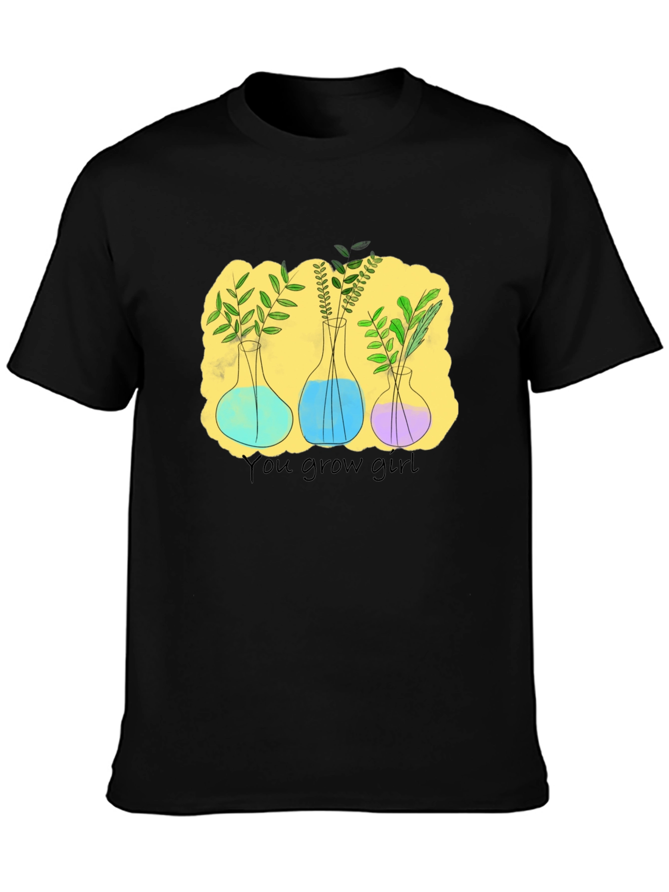 Grow Girl Plant T-Shirt - Black