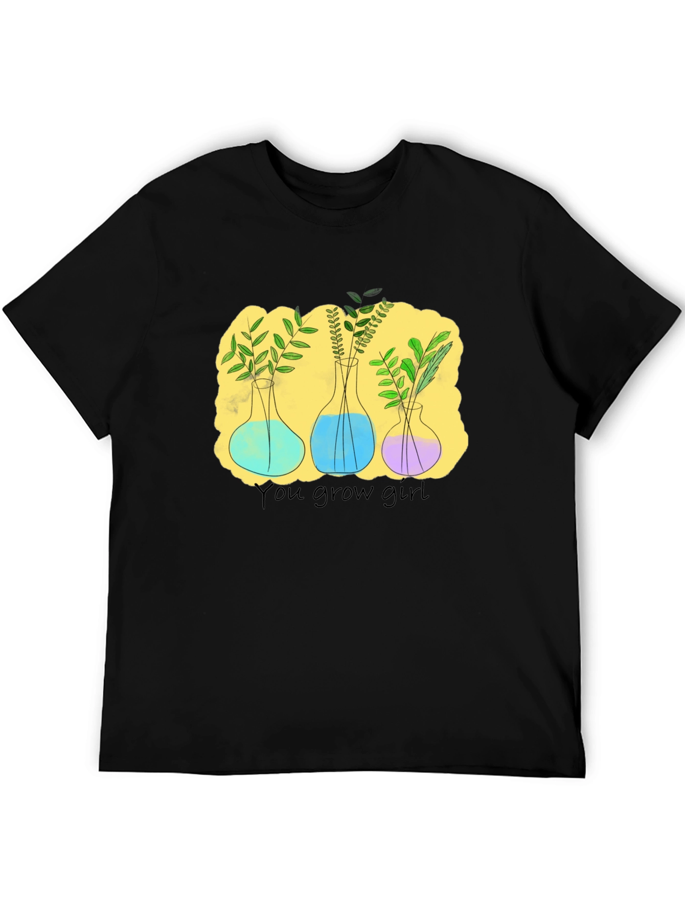 Grow Girl Plant T-Shirt - Black