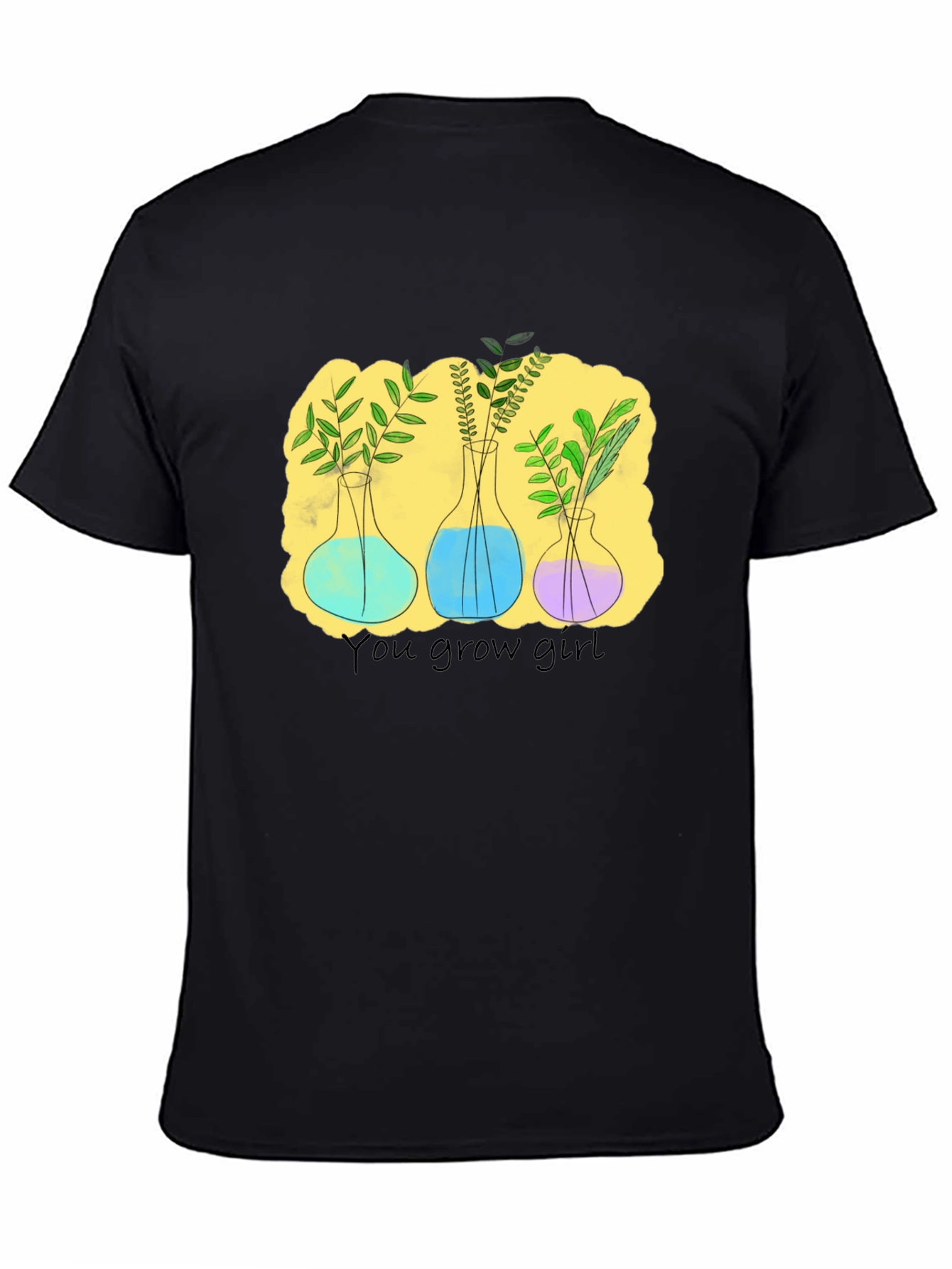 Grow Girl Plant T-Shirt - Black
