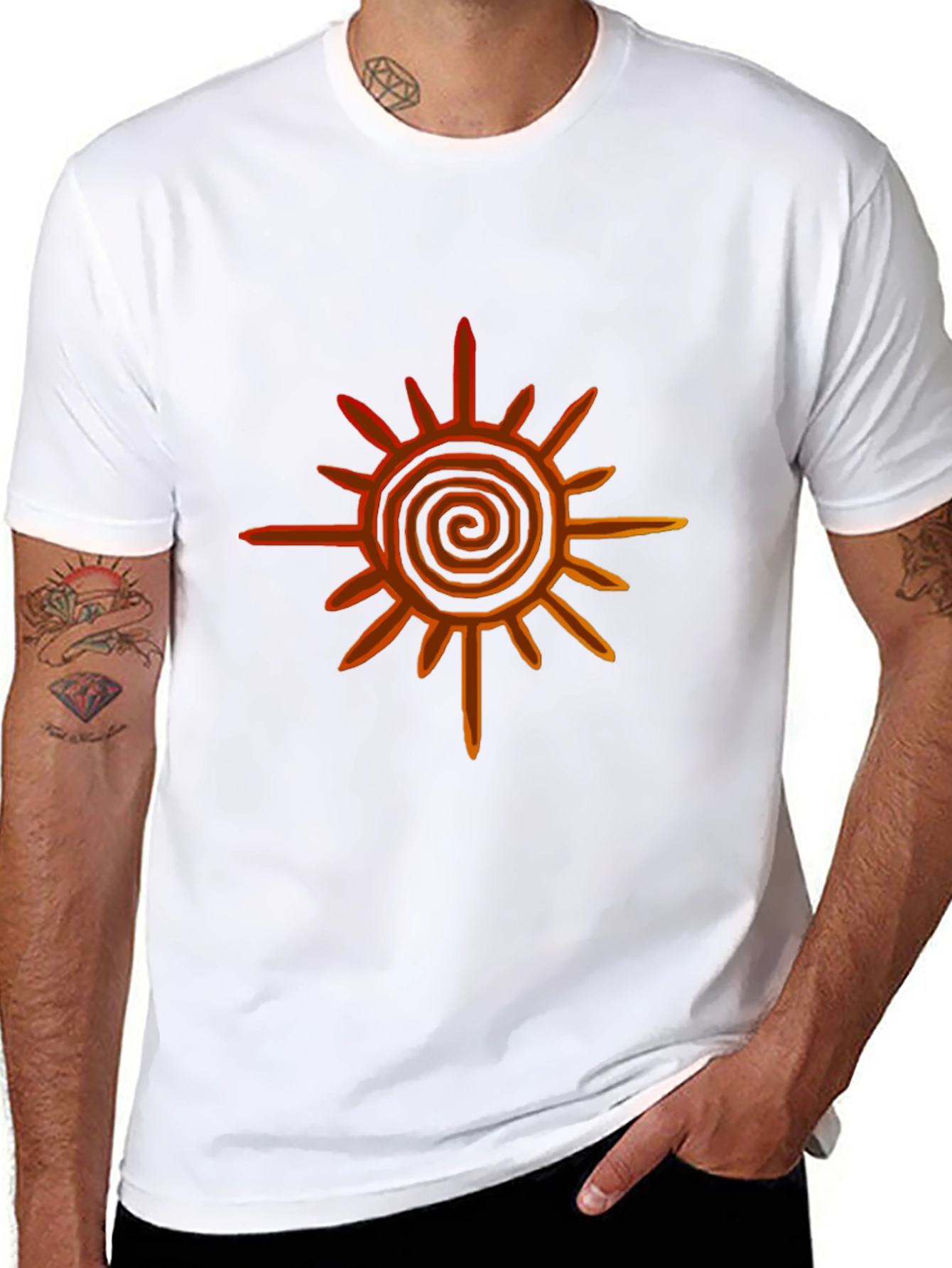 Tribal Sun Graphic Black T-Shirt