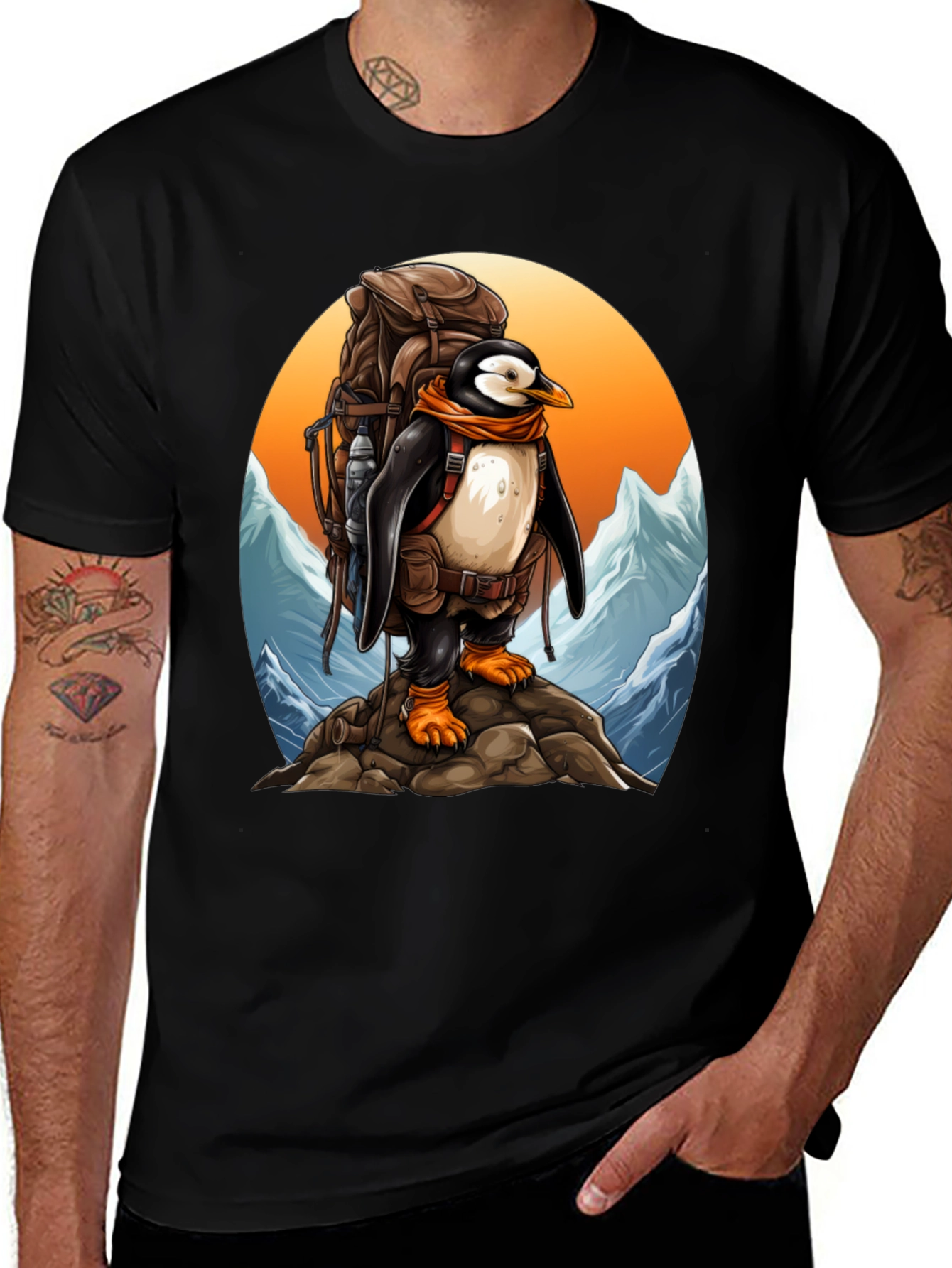 Penguin Hiker Graphic Tee - Adventure Ready