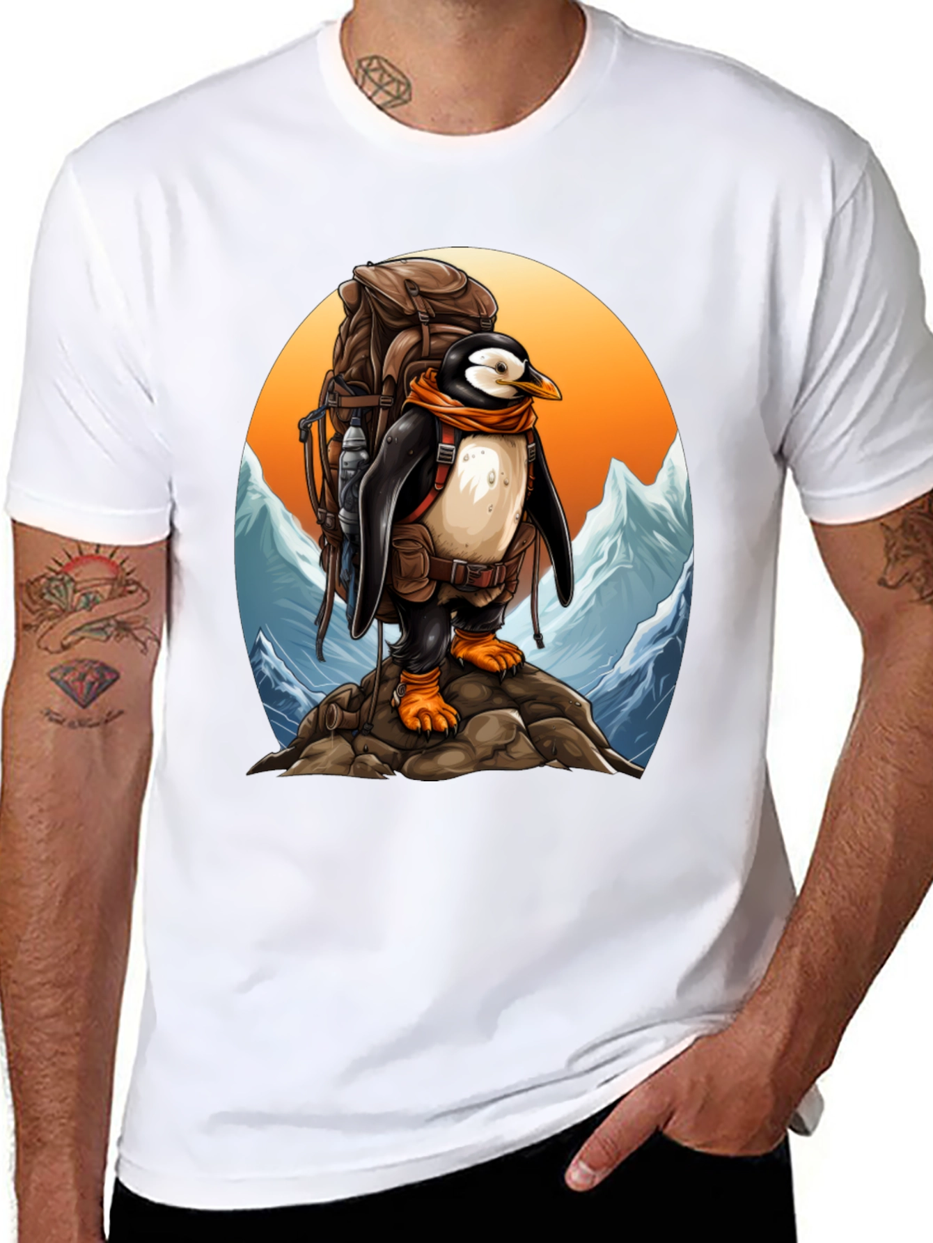 Penguin Hiker Graphic Tee - Adventure Ready