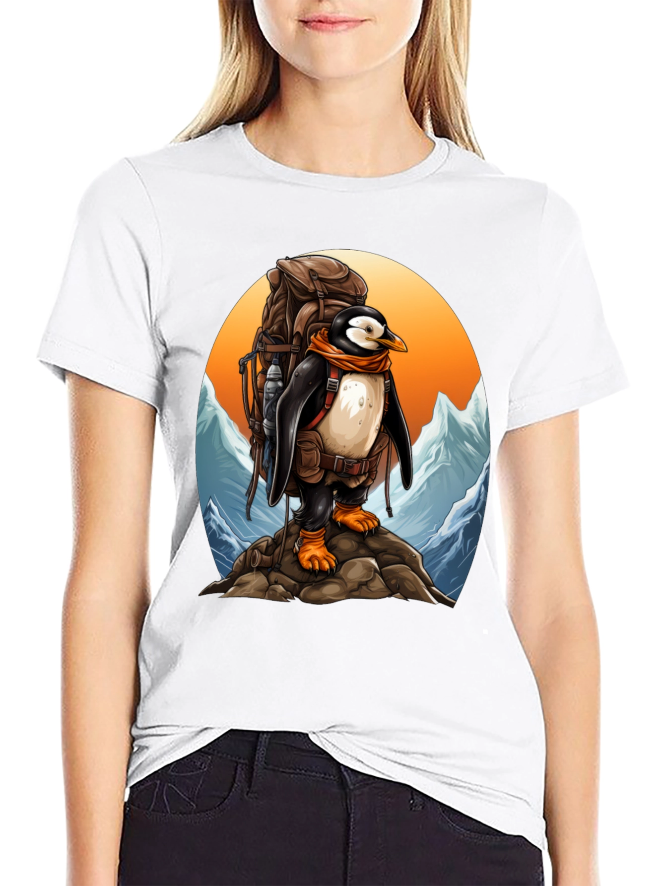 Penguin Hiker Graphic Tee - Adventure Ready