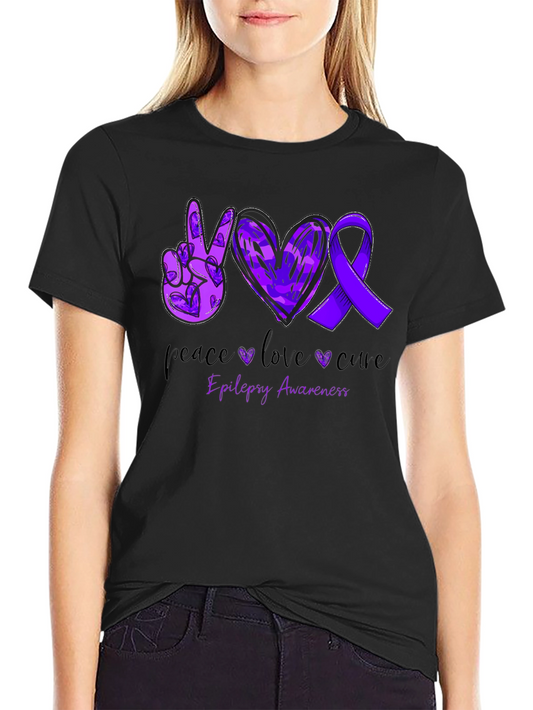 Epilepsy Awareness Peace Love Cure T-Shirt